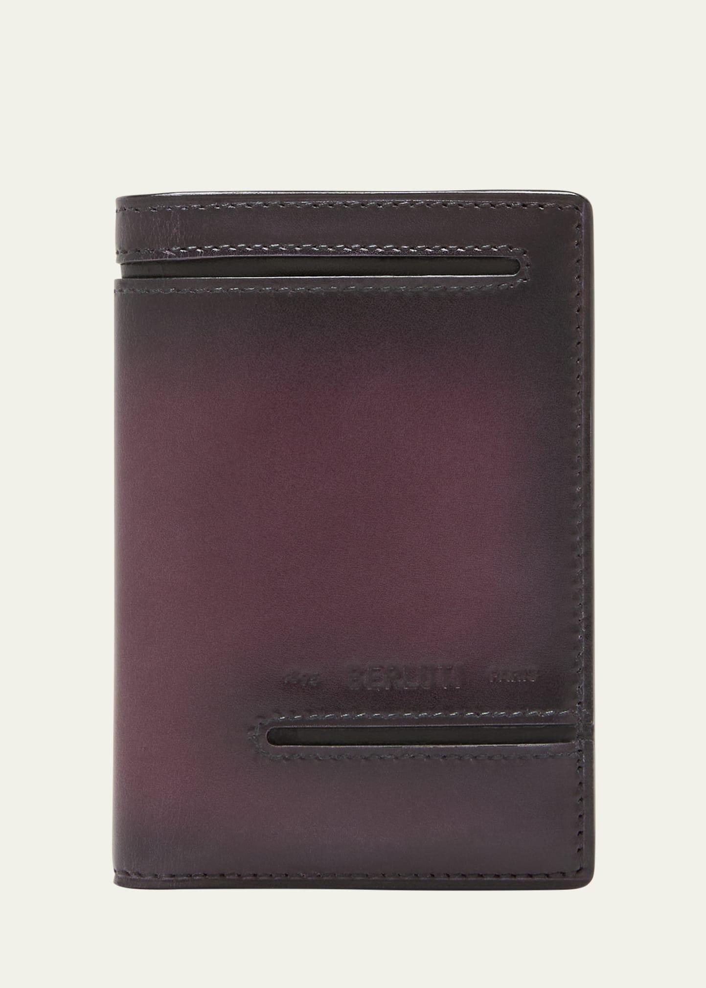 Berluti Jagua Neo Taglio Vertical Bifold Wallet in Purple for Men | Lyst