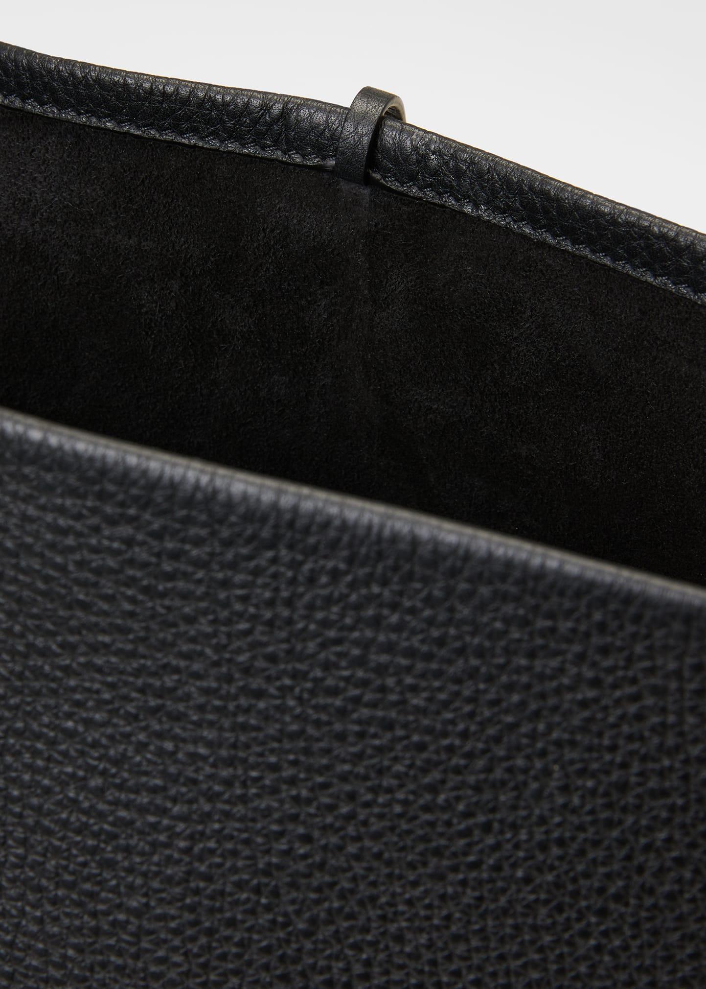 The Row N/s Park Medium Textured-leather Tote in Black