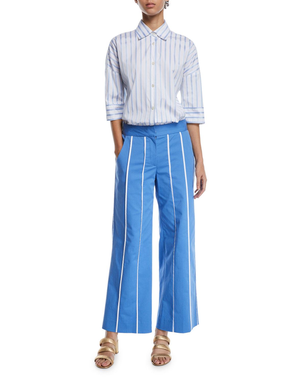 striped culotte pants