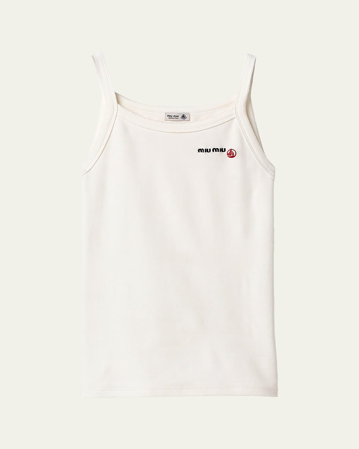 miu miu メッシュタンクトップ ホワイト Miu Miu Sleeveless and tank tops for Women | Online Sale up