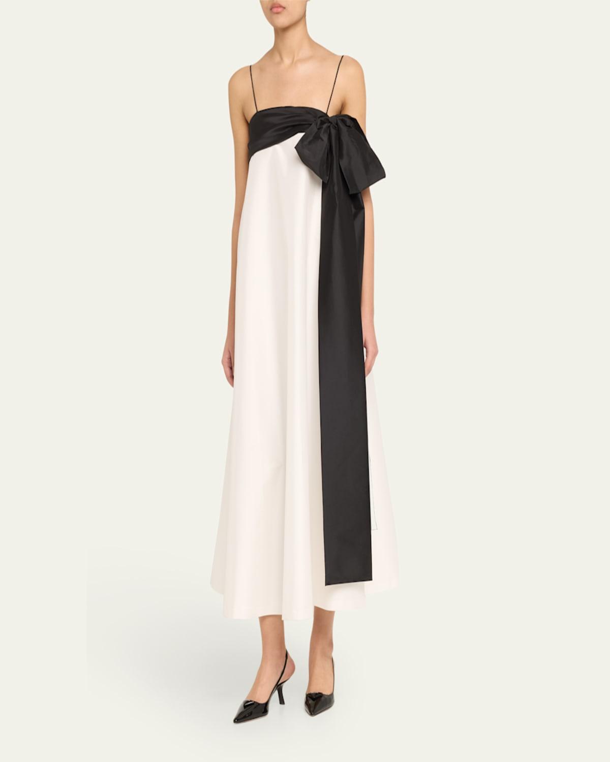 chinese dress ladies Zapakasa Women Orange and Fuchsia Long Color Block Patchwork Formal Dress  with Bow Pleated One Shoulder A Line Wedding Guest Dress main image 0
