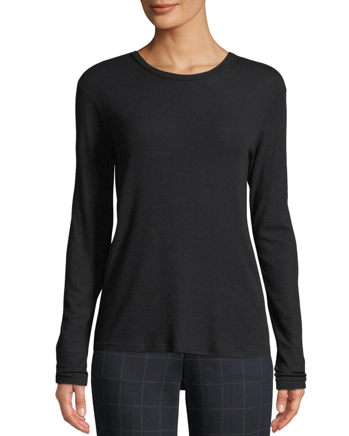black long sleeve crewneck top