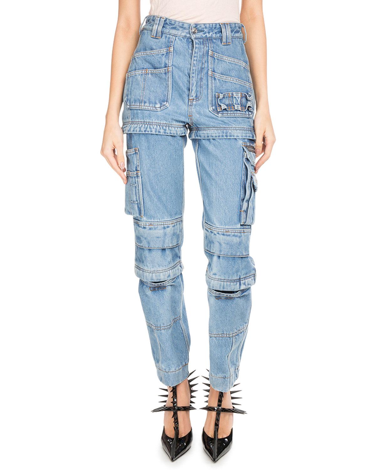 balenciaga multi zip jeans