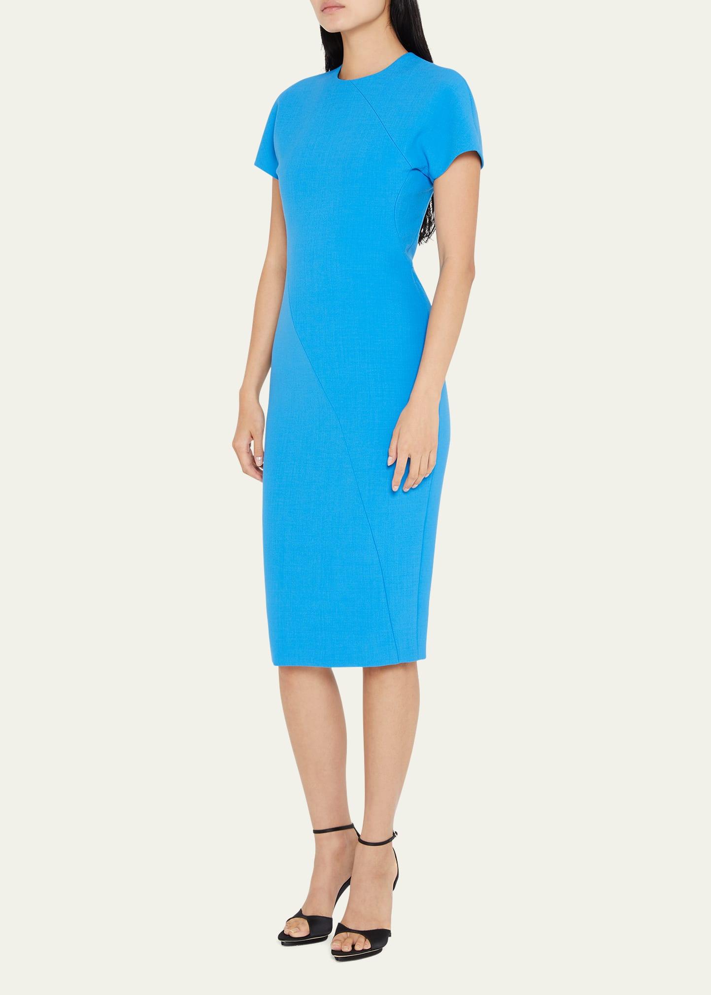 blue victoria beckham dress