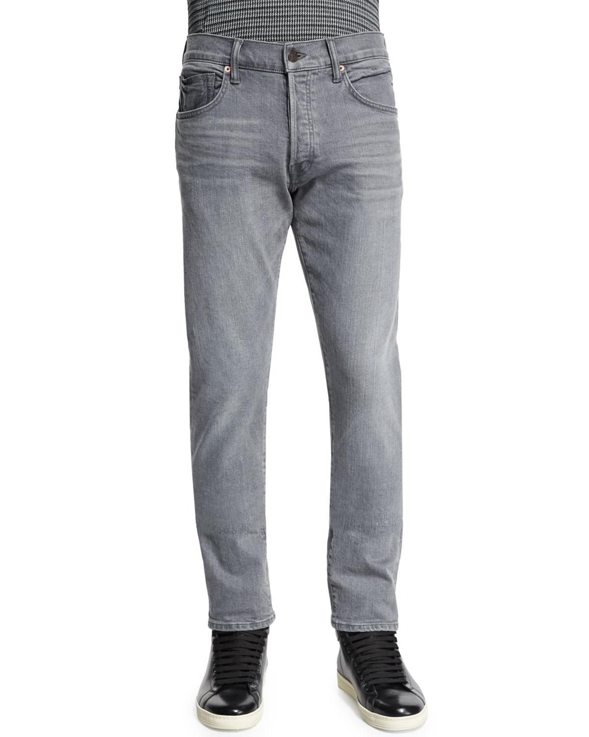 Tom ford Regular-fit Stretch-selvedge Denim Jeans in Gray for Men | Lyst