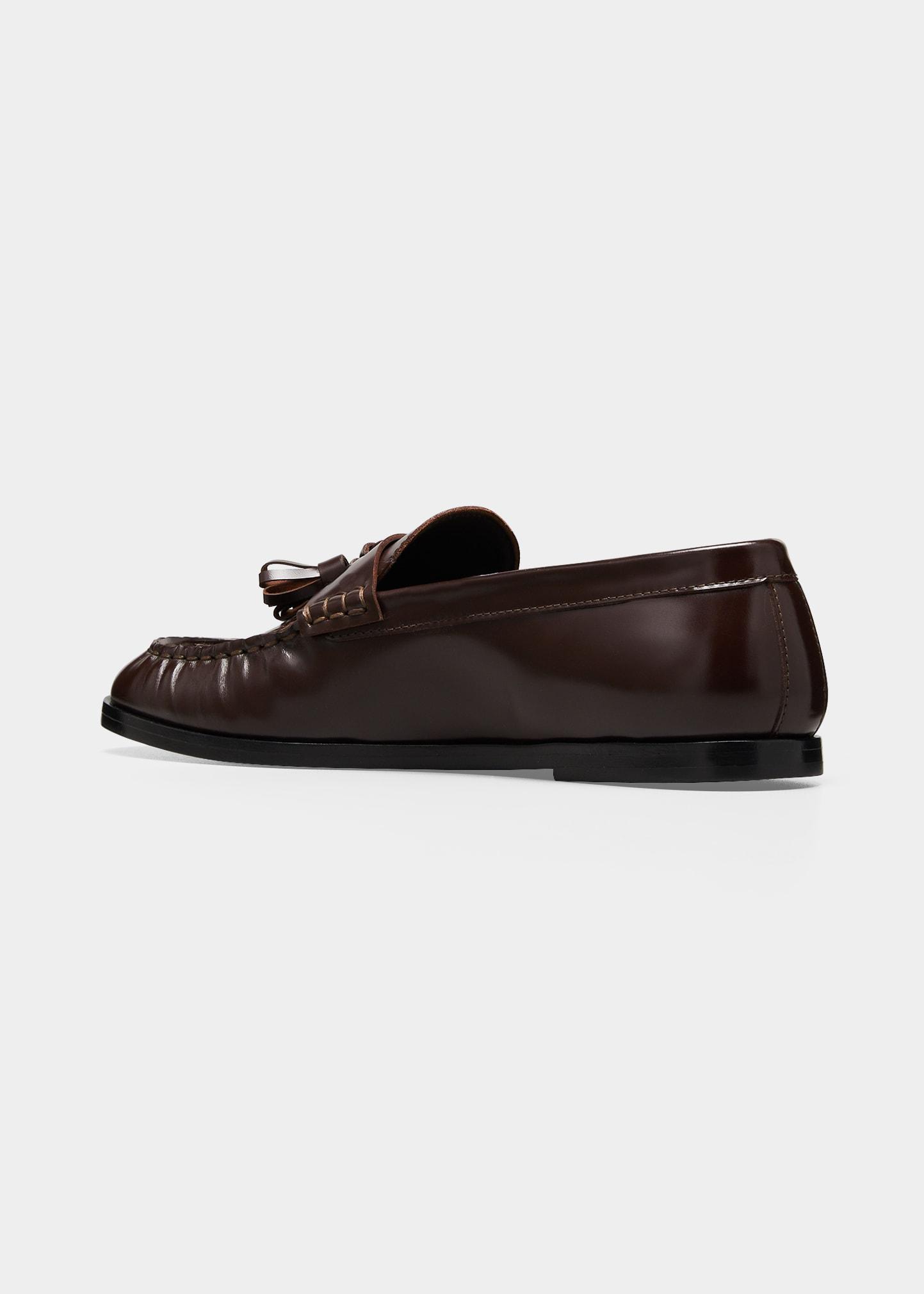 The Row Calfskin Tassel Boyfriend Loafers in Black Lyst