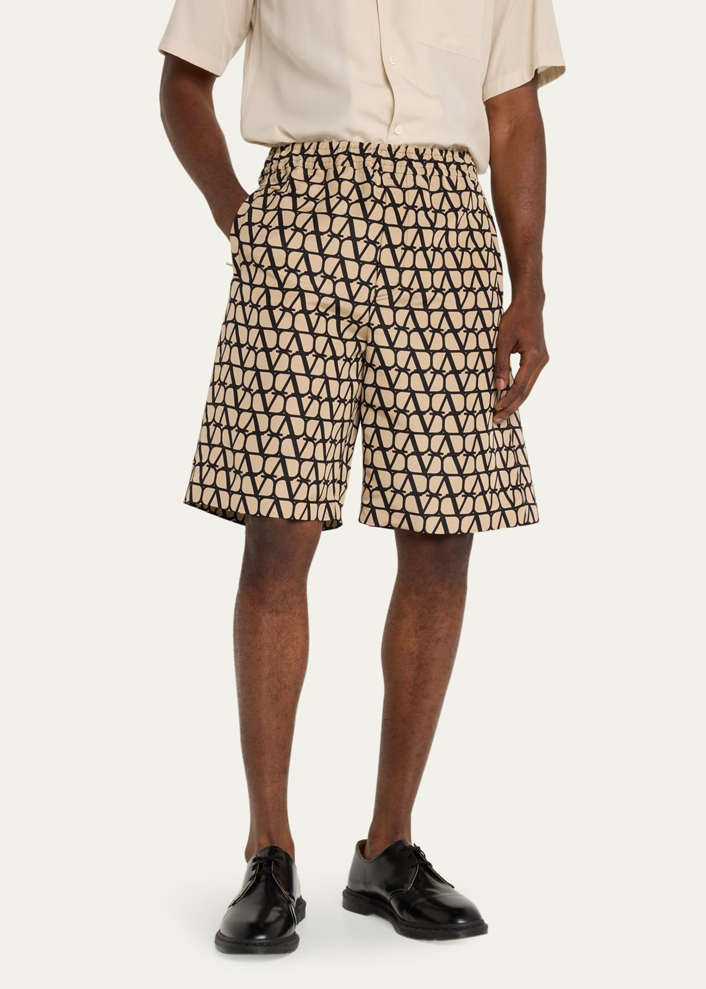 Bermuda Shorts In Silk With All-over Toile Iconographe Pattern for