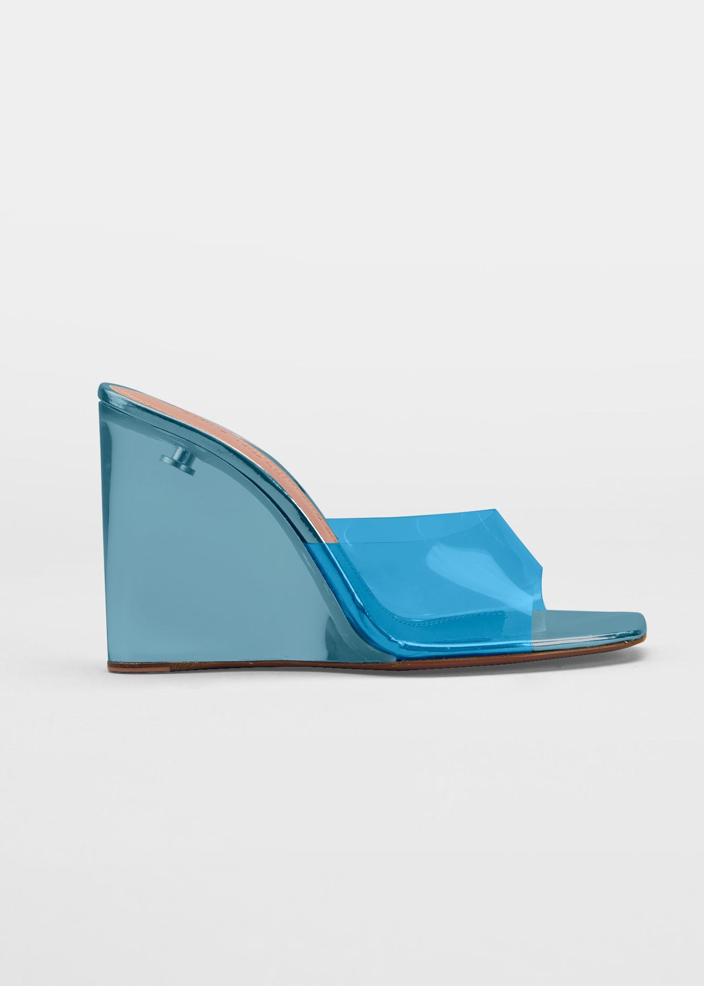 Amina Muaddi Lupita Glass Wedge Mules 95 | Harrods US