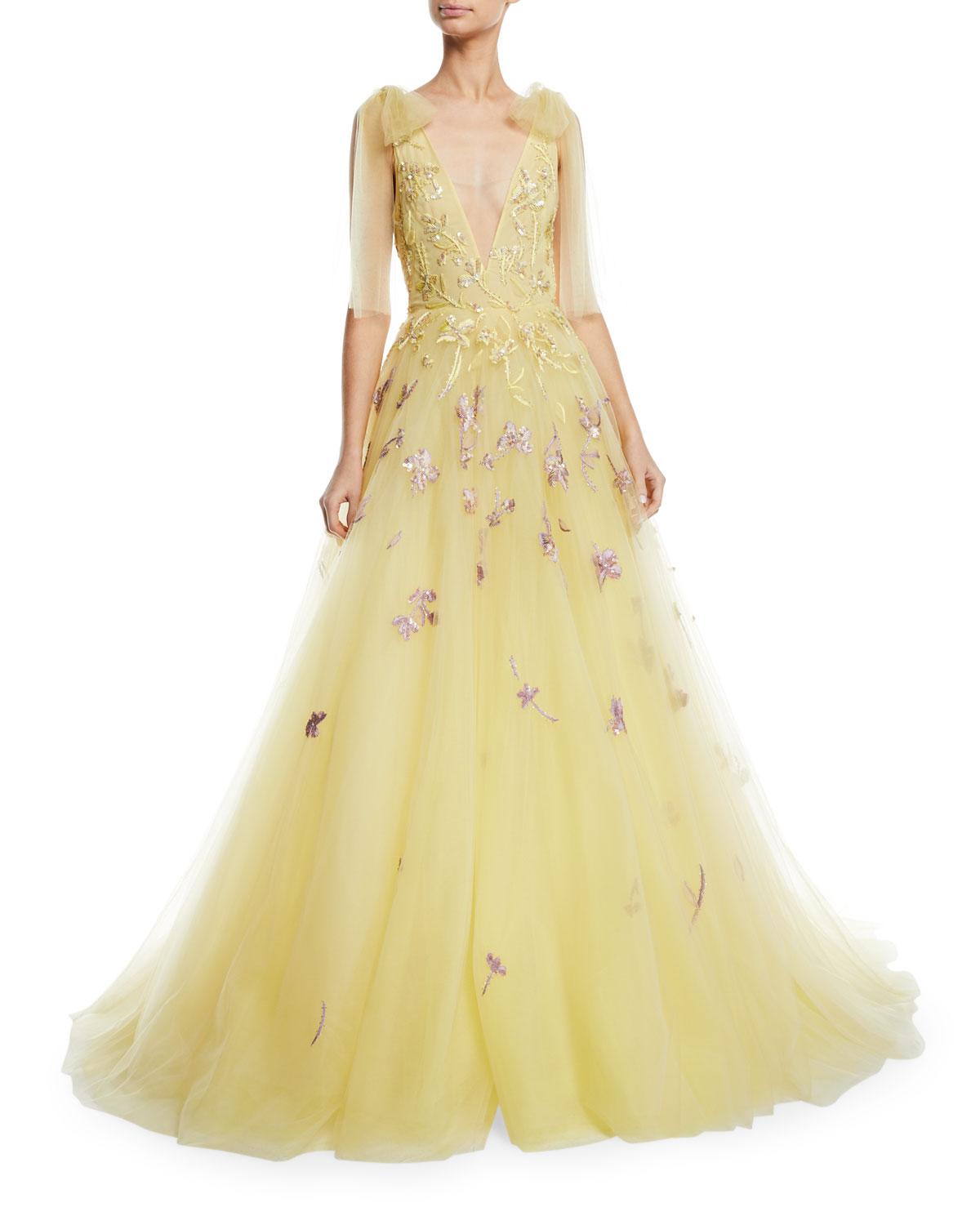 monique lhuillier yellow dress