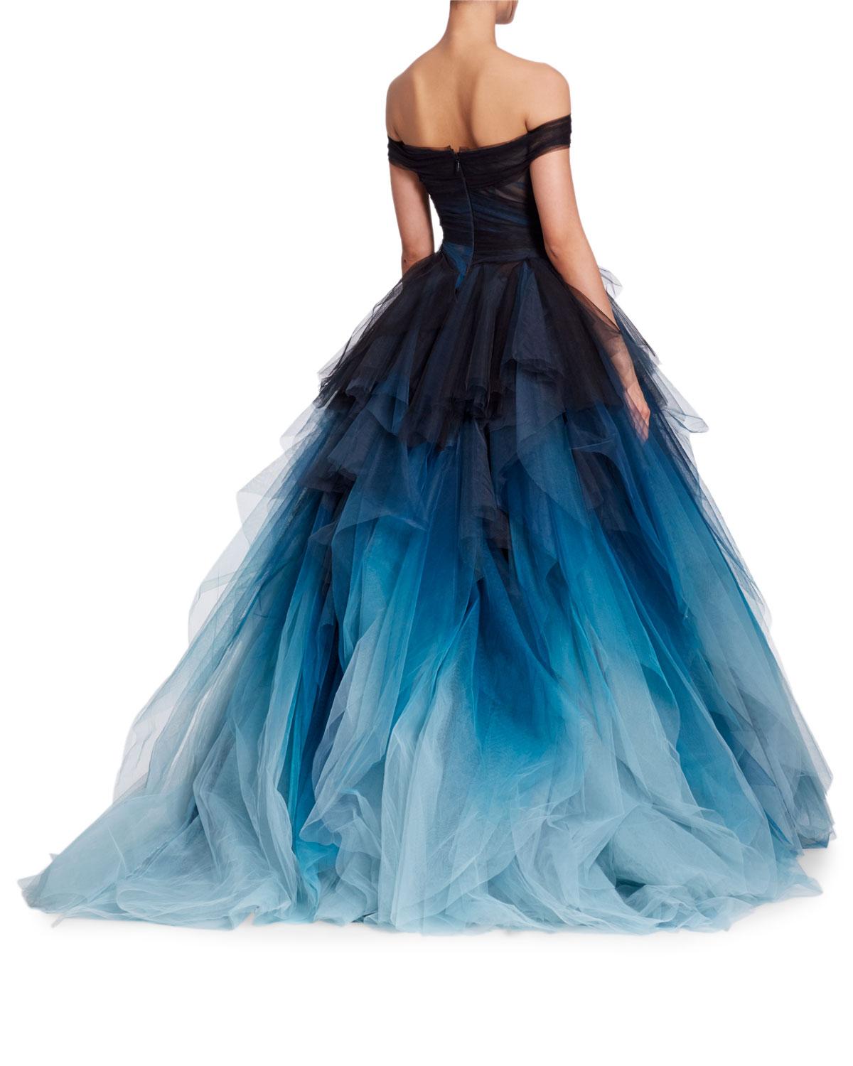 marchesa off the shoulder
