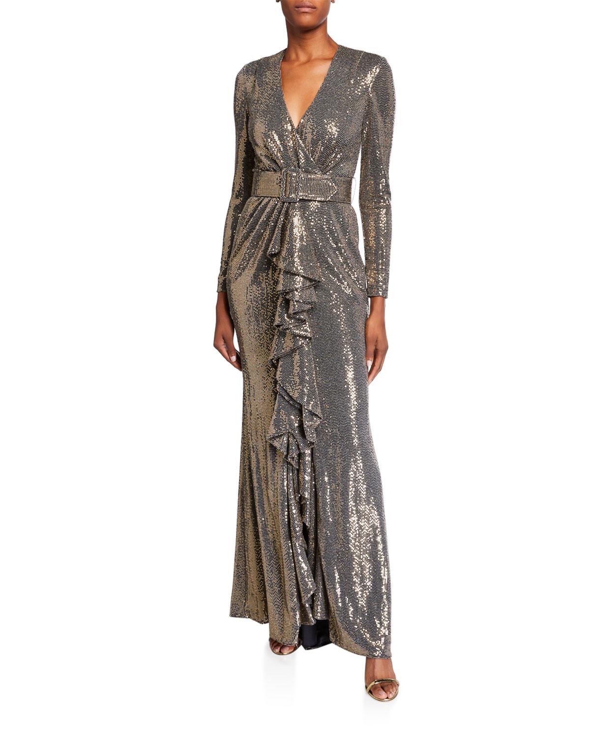 badgley mischka sequin gown