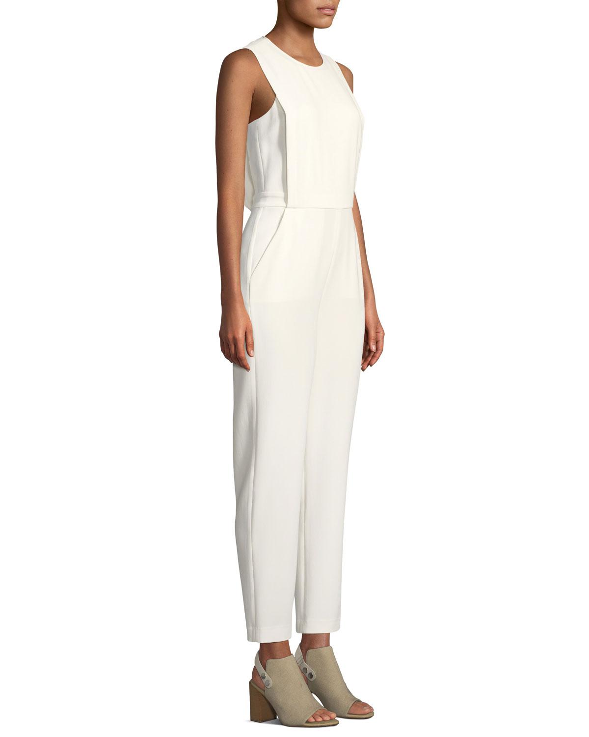 white structured jumpsuit