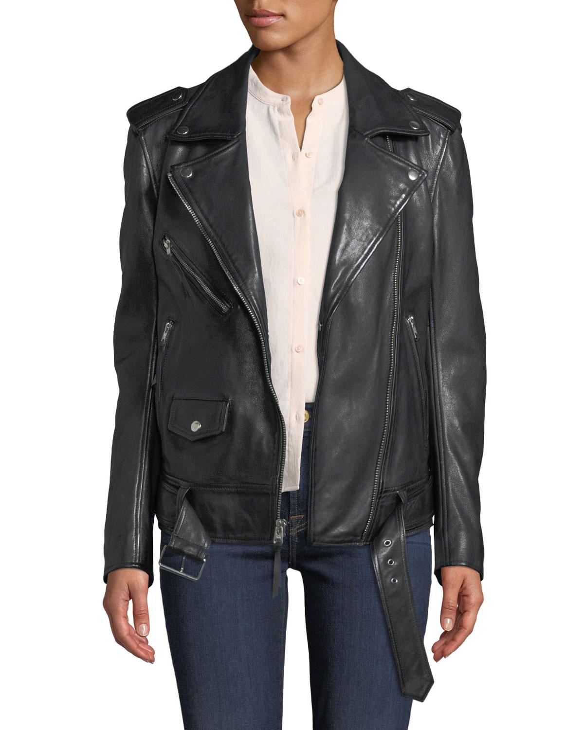 7 for all mankind leather moto jacket
