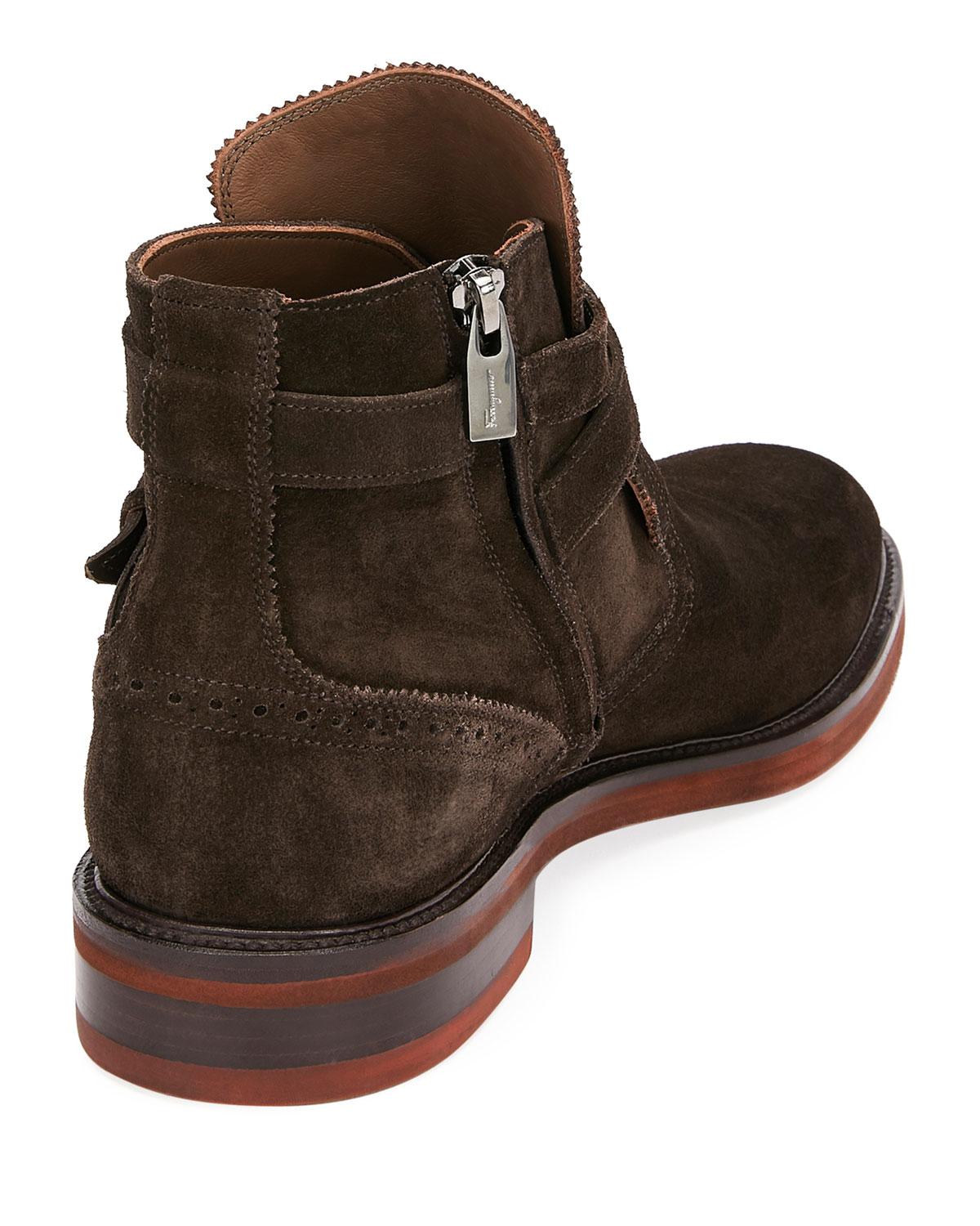 ferragamo suede boots