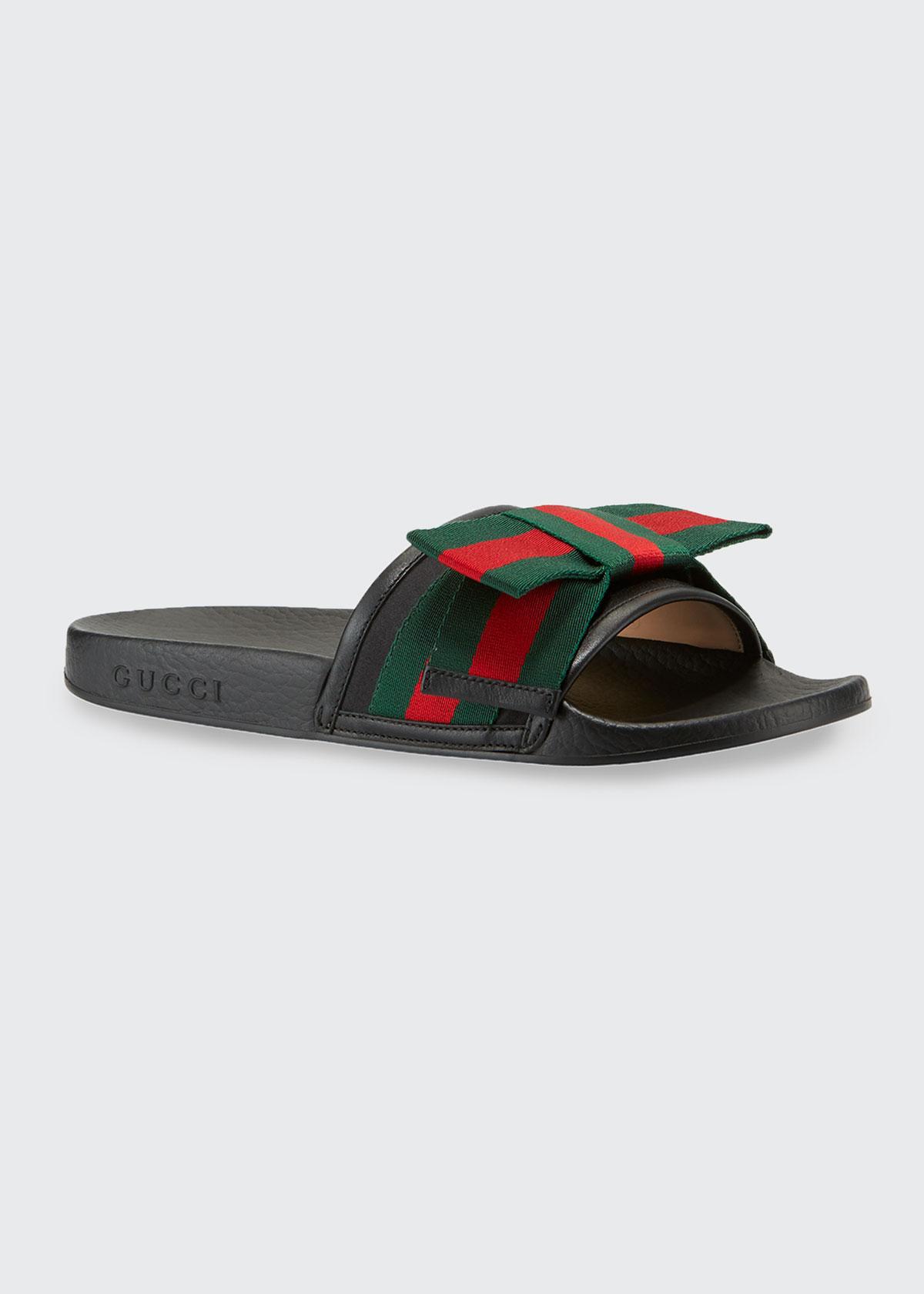 gucci slides with bow