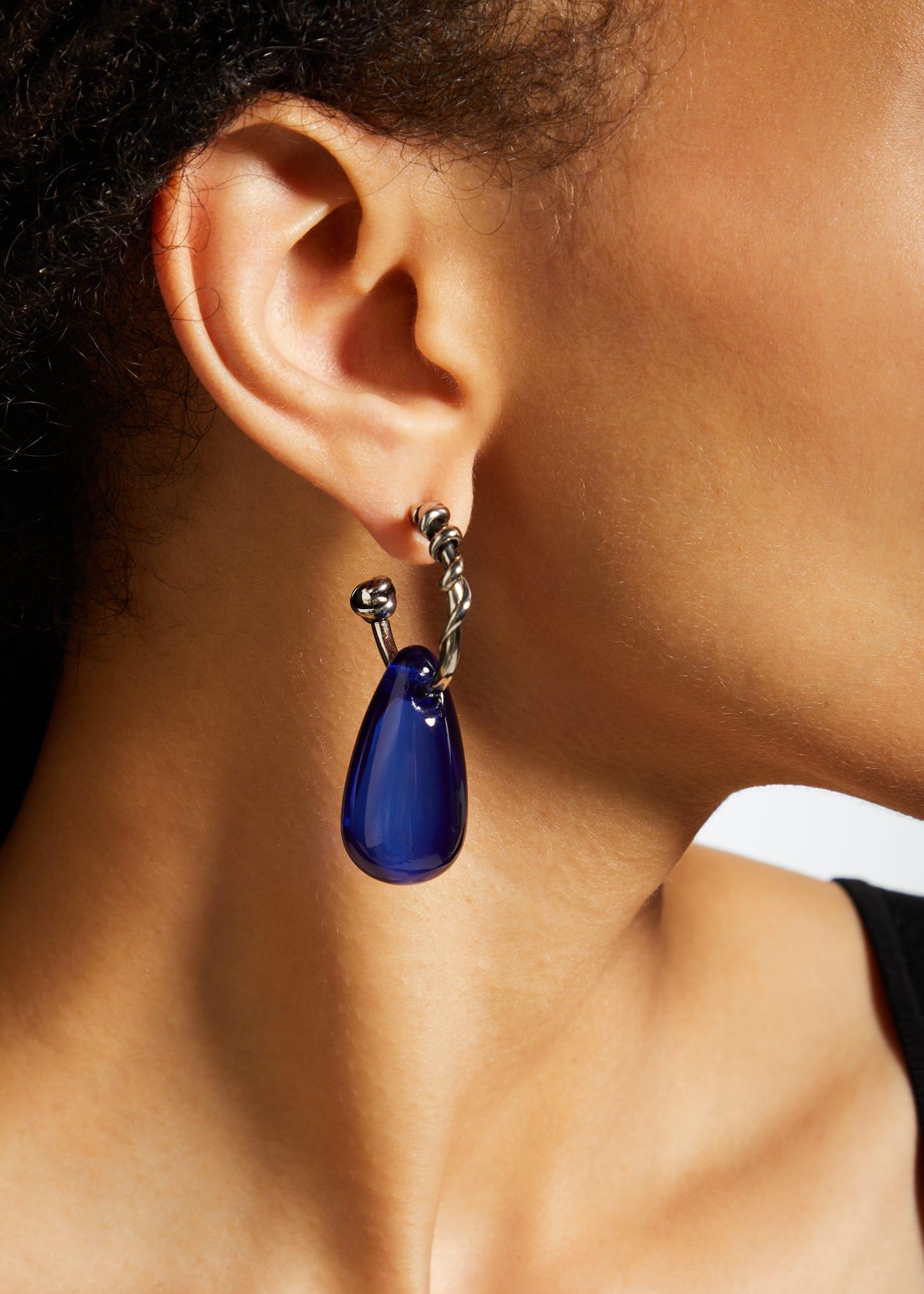 Alexander McQueen Crystal Drop Earring in Blue