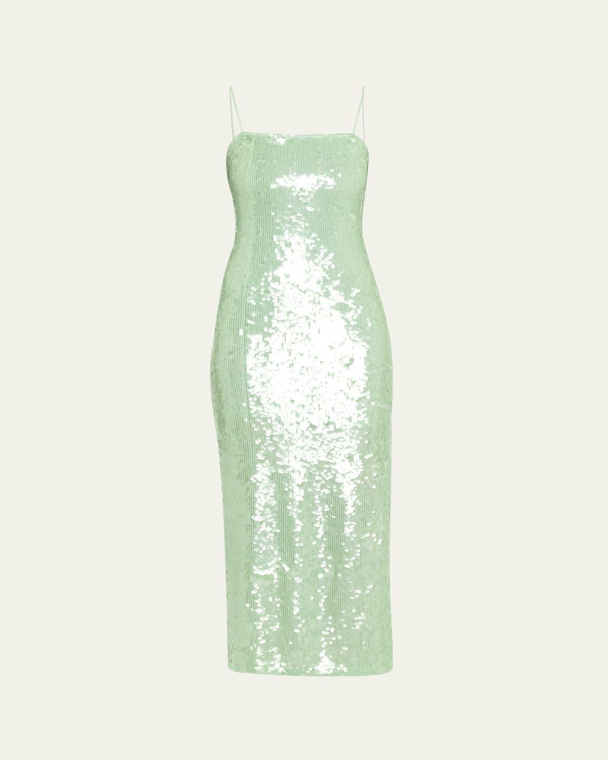 alice and olivia green sequin dress ALICE + OLIVIA Mini Green Sequin Dress main image 1