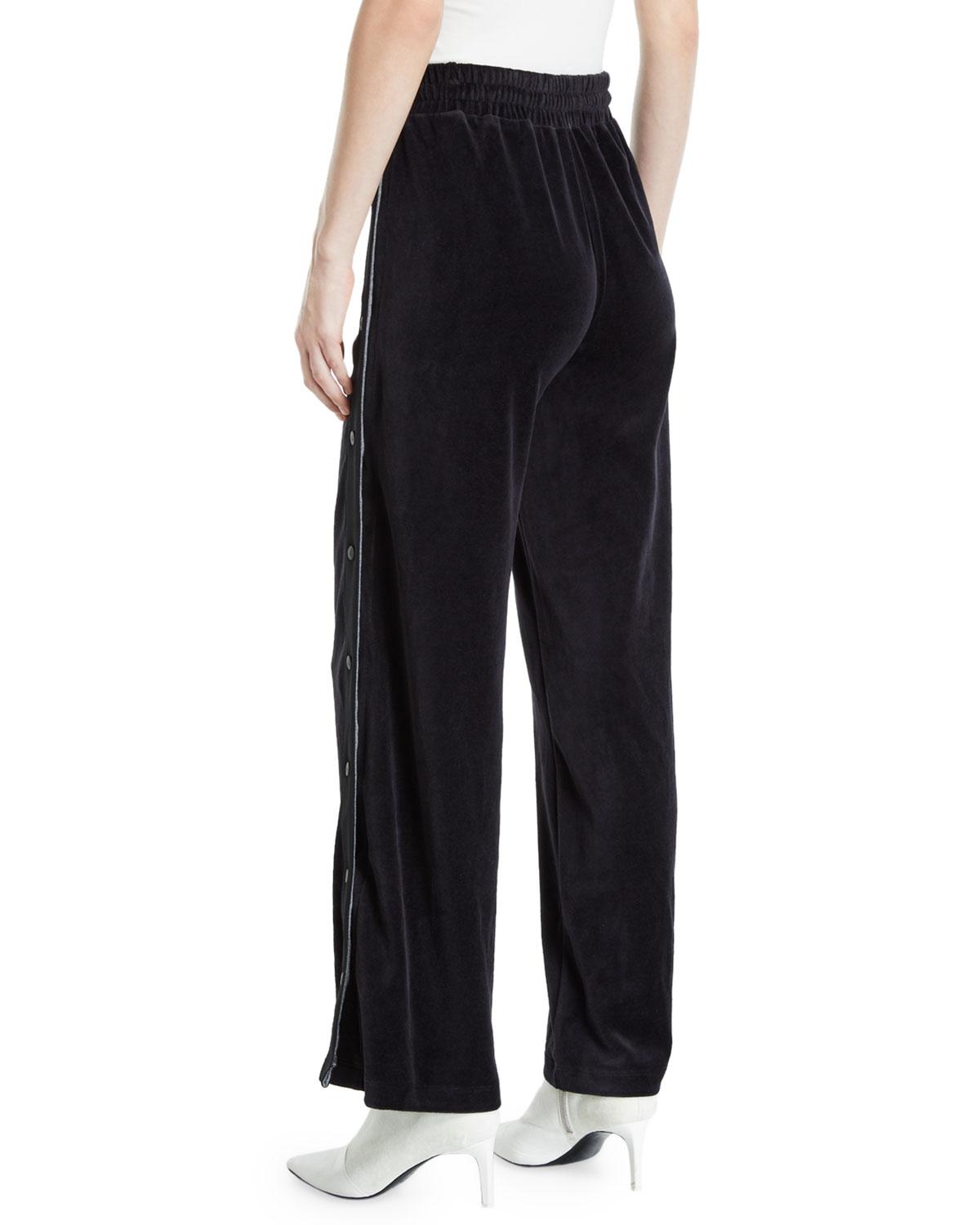snap up track pants