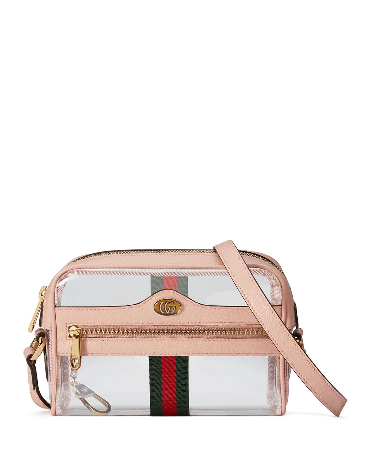 Gucci Hot Pink Ophidia Mini Transparent Bag