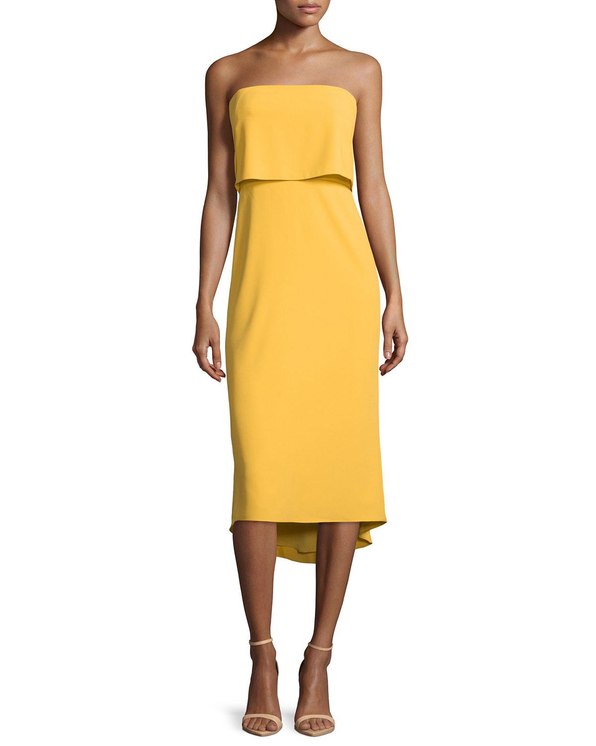 halston yellow dress