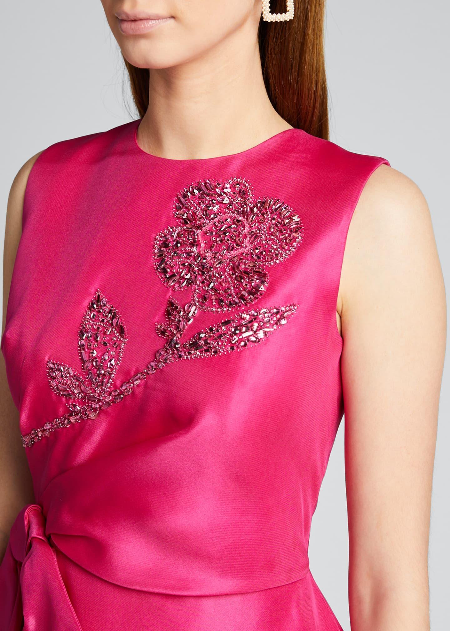 Carolina Herrera Silk Embroideredtaffeta Ruffled Dress in Pink Lyst