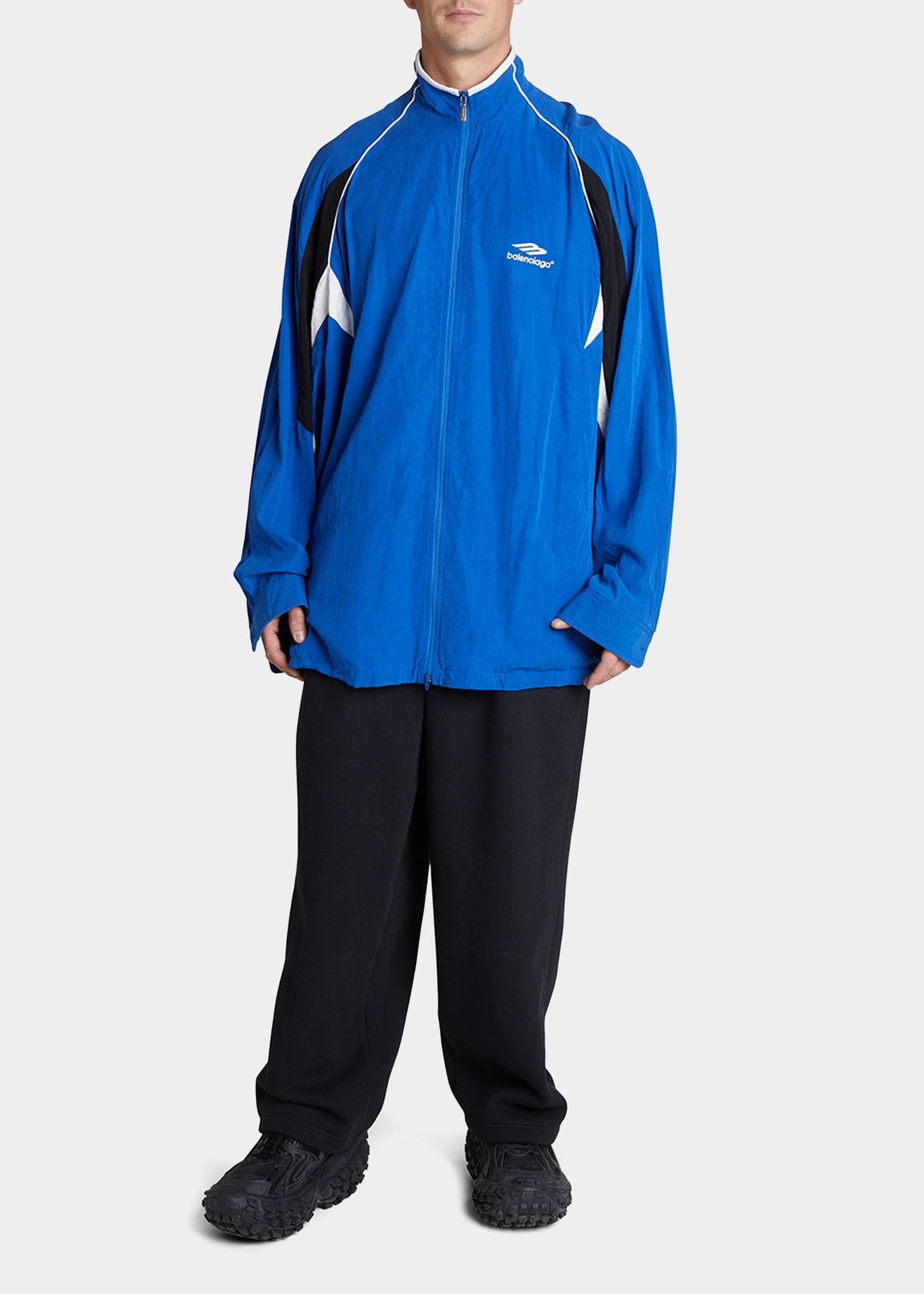 Balenciaga Oversized Track Suit Jacket in Blue for Men | Lyst