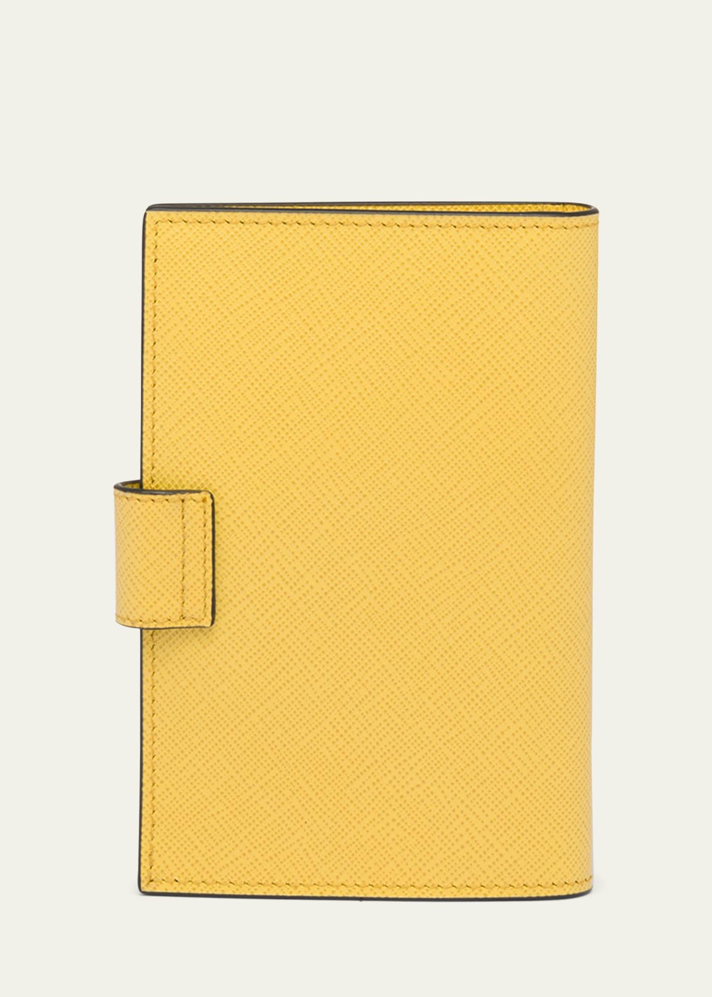 Prada Saffiano Leather Snap Passport Holder in Yellow for Men | Lyst