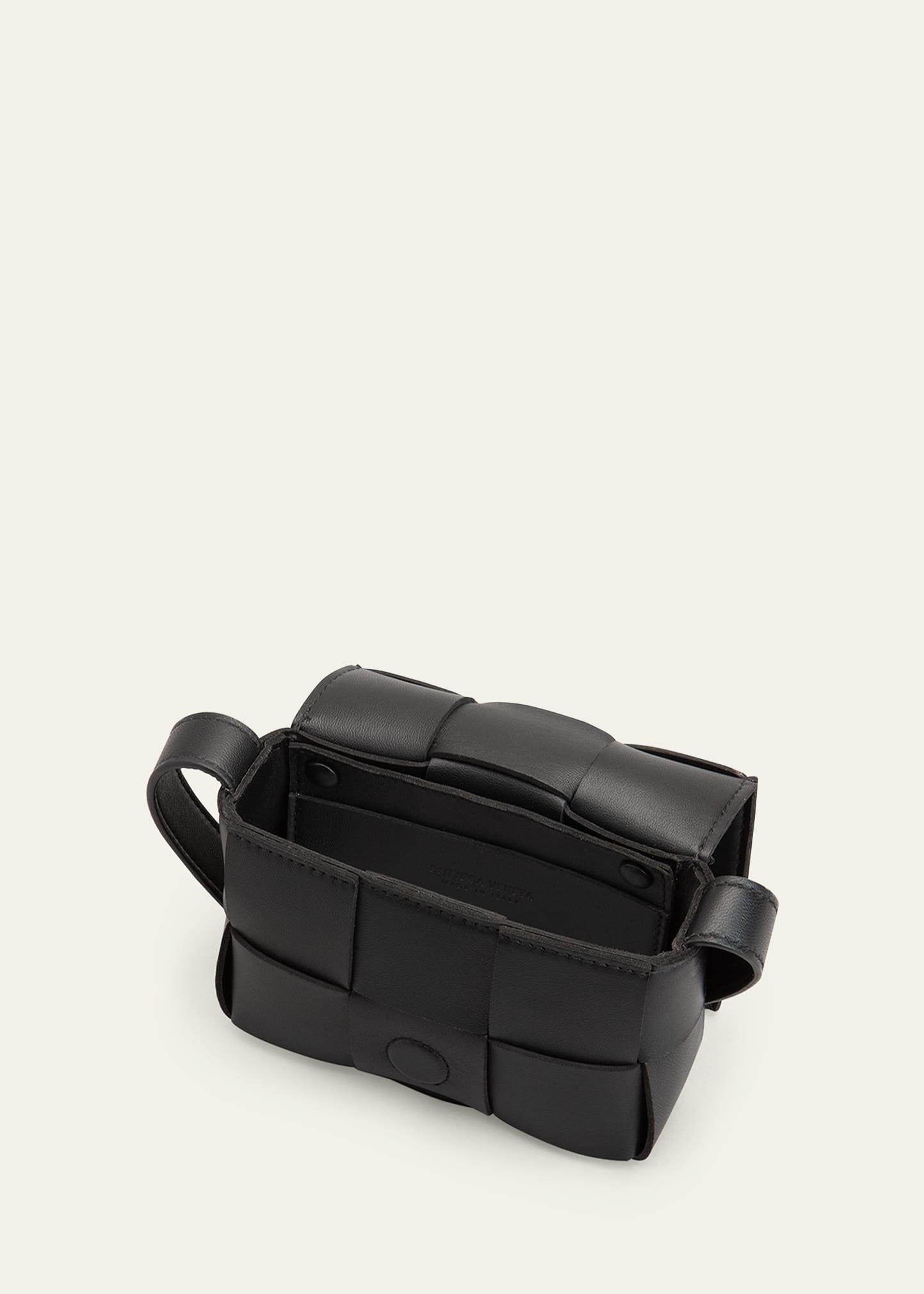Black Cassette mini Intrecciato-leather cross-body bag, Bottega Veneta