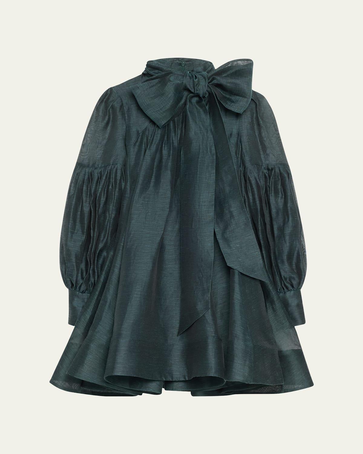 【Zimmermann】PAVILION TIE NECK MINI DRESS タイネック ミニ Zimmermann Pavilion Tie-Neck Mini Dress in Green | Lyst