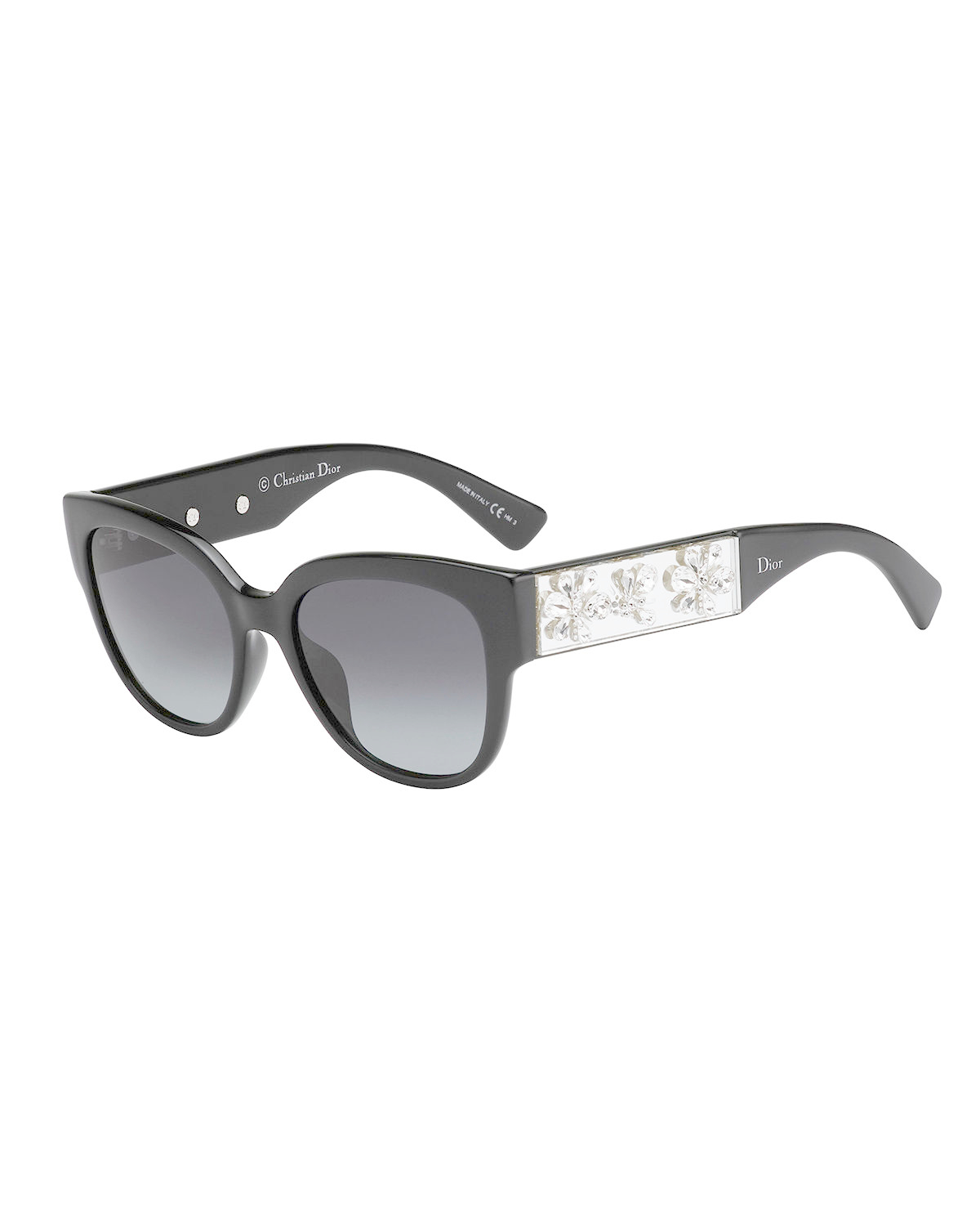 Dior Mercurial Floralrhinestone Square Sunglasses in Black Lyst