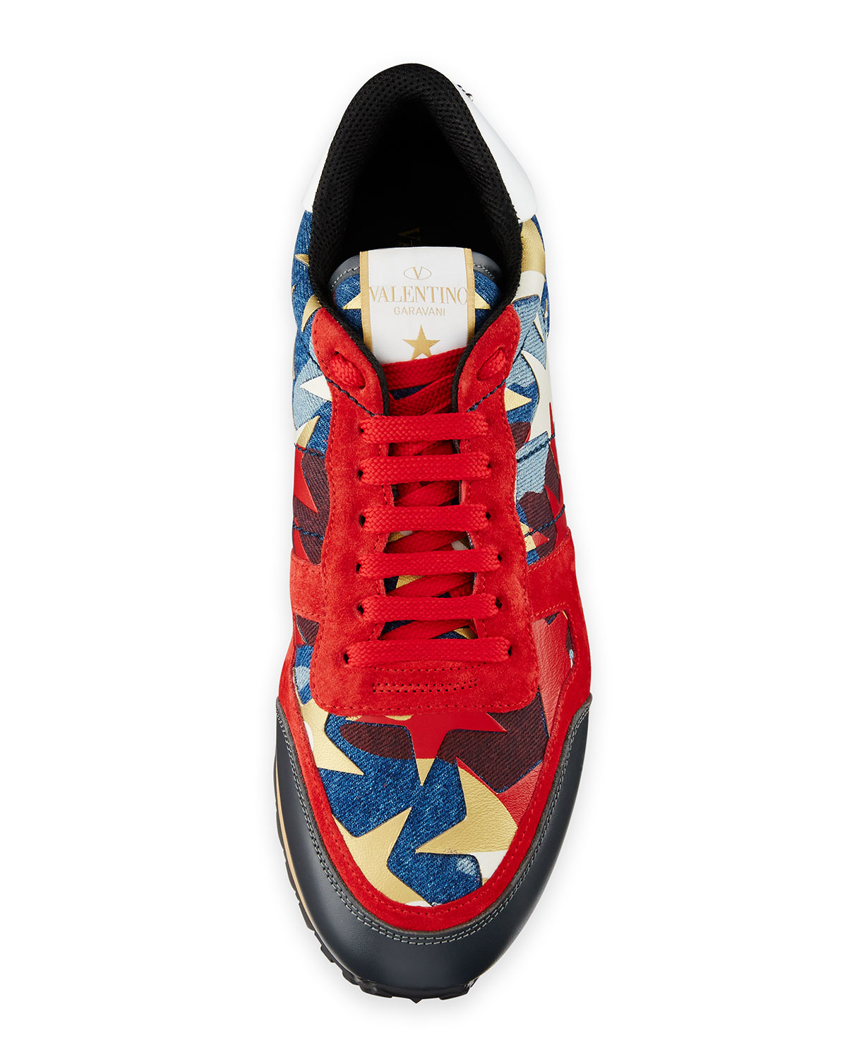 valentino camo star sneakers