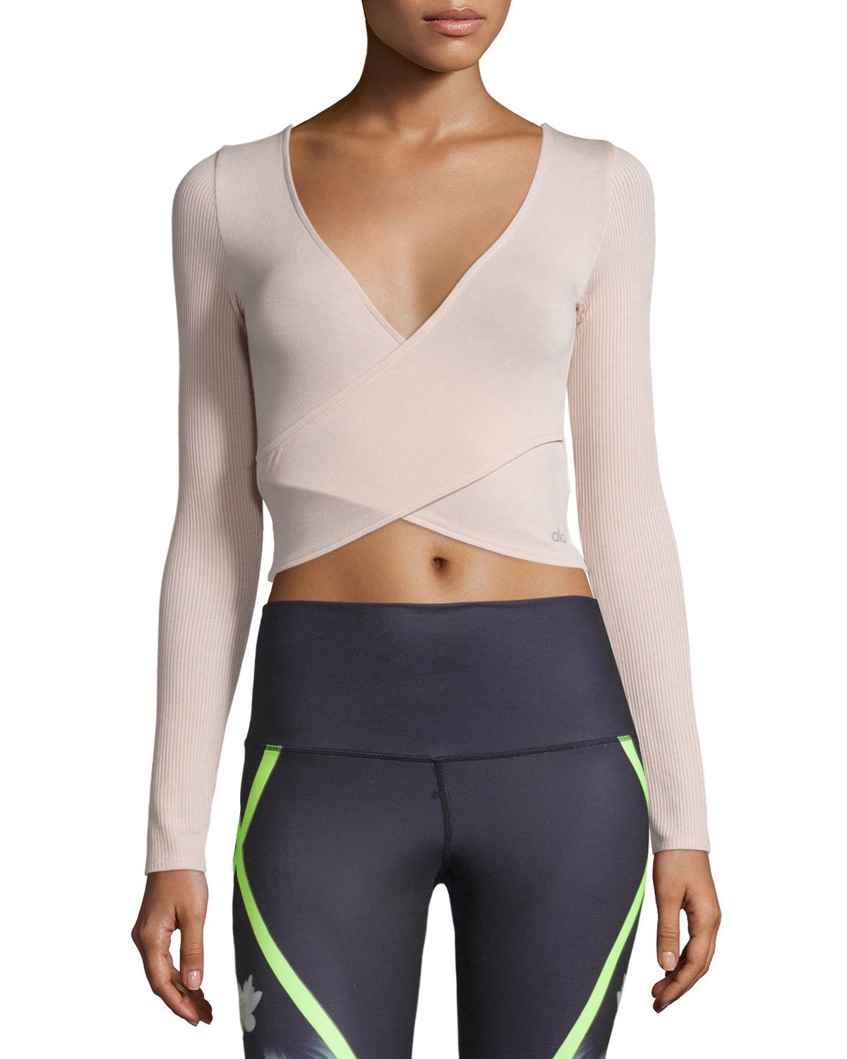 Alo Yoga Synthetic Amelia Longsleeve Crop Top Lyst