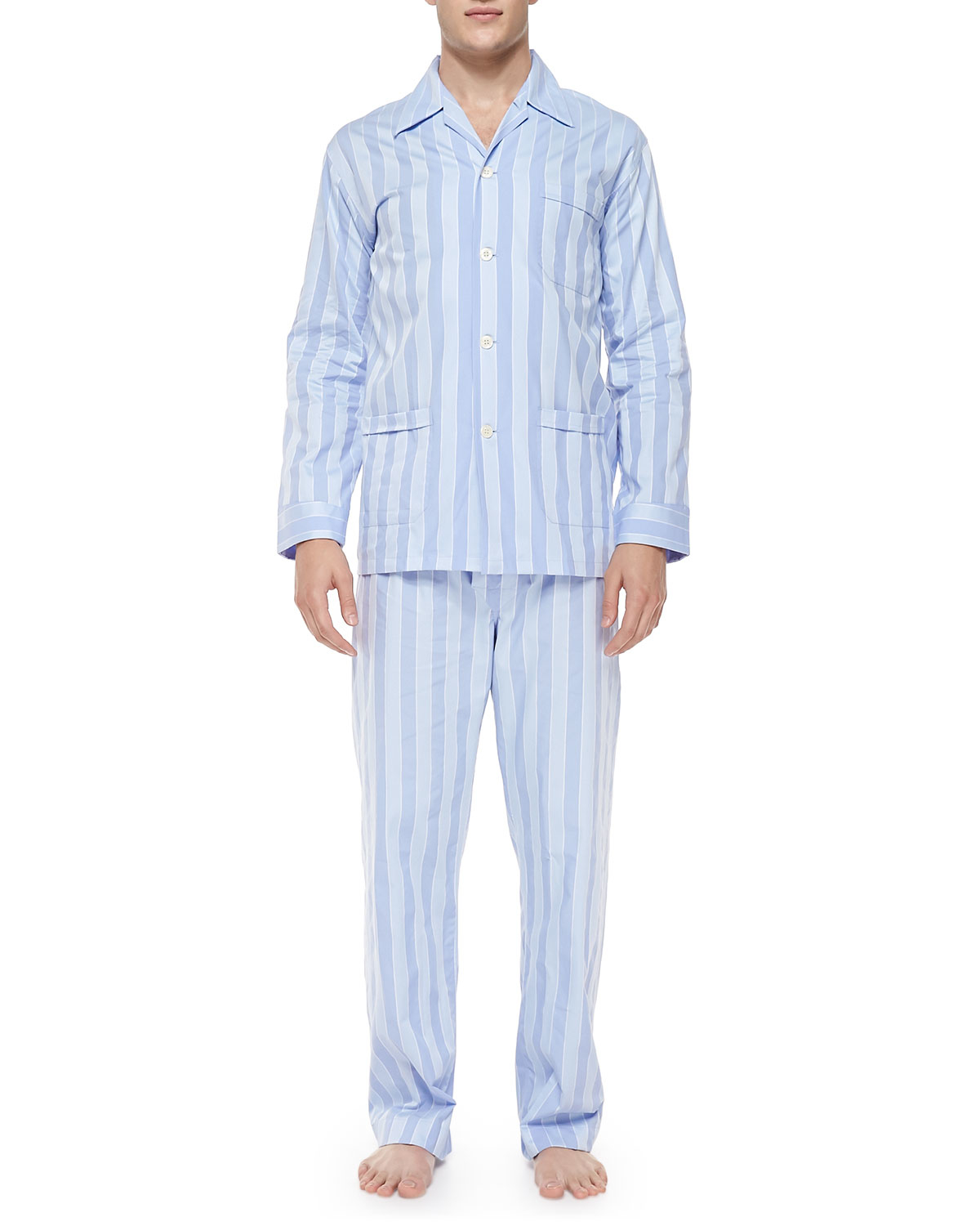 Lyst - Derek rose Men's Stripe Pajama Set in Blue for Men