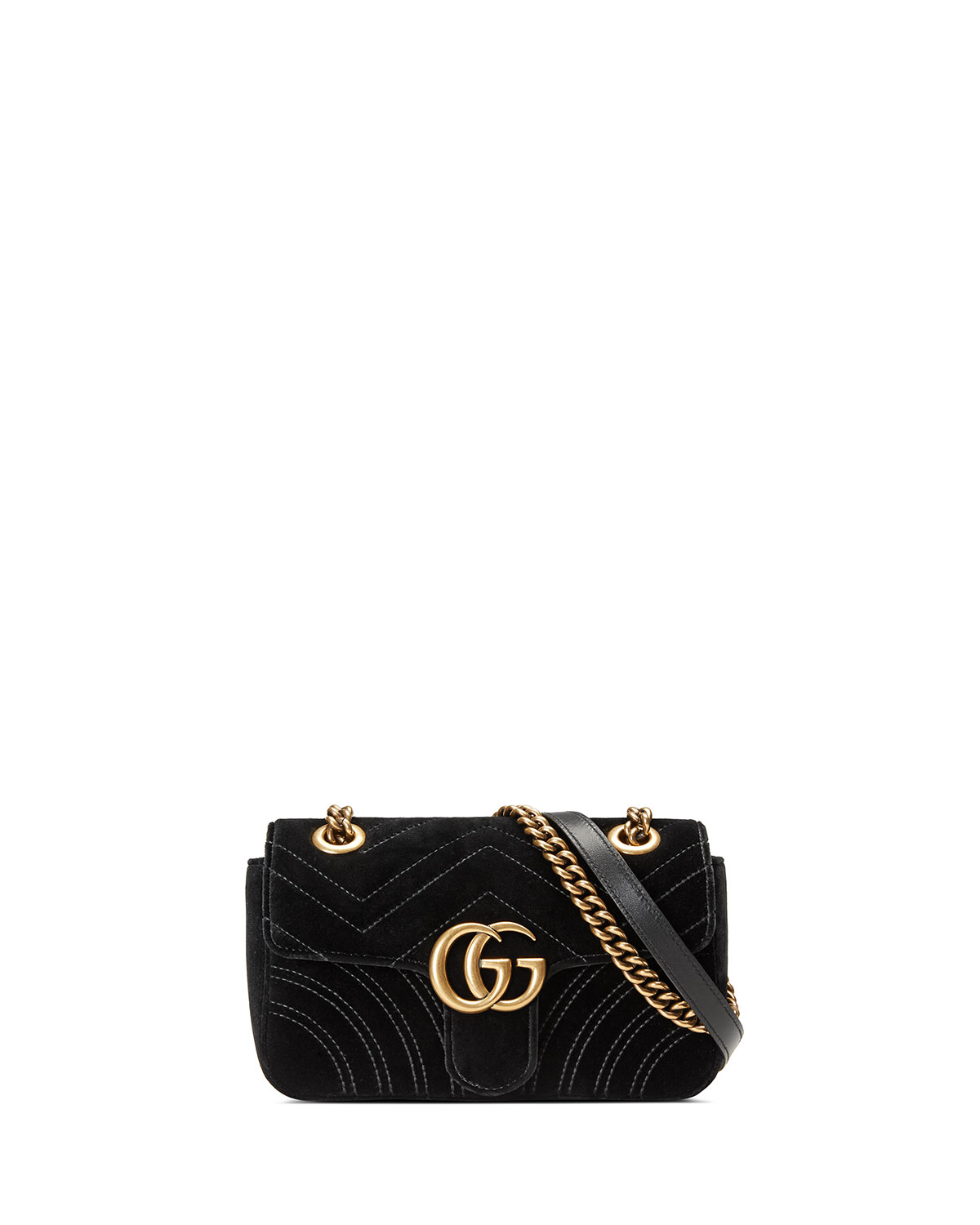 Gucci Gg Marmont 2.0 Mini Quilted Velvet Crossbody Bag in Black - Lyst