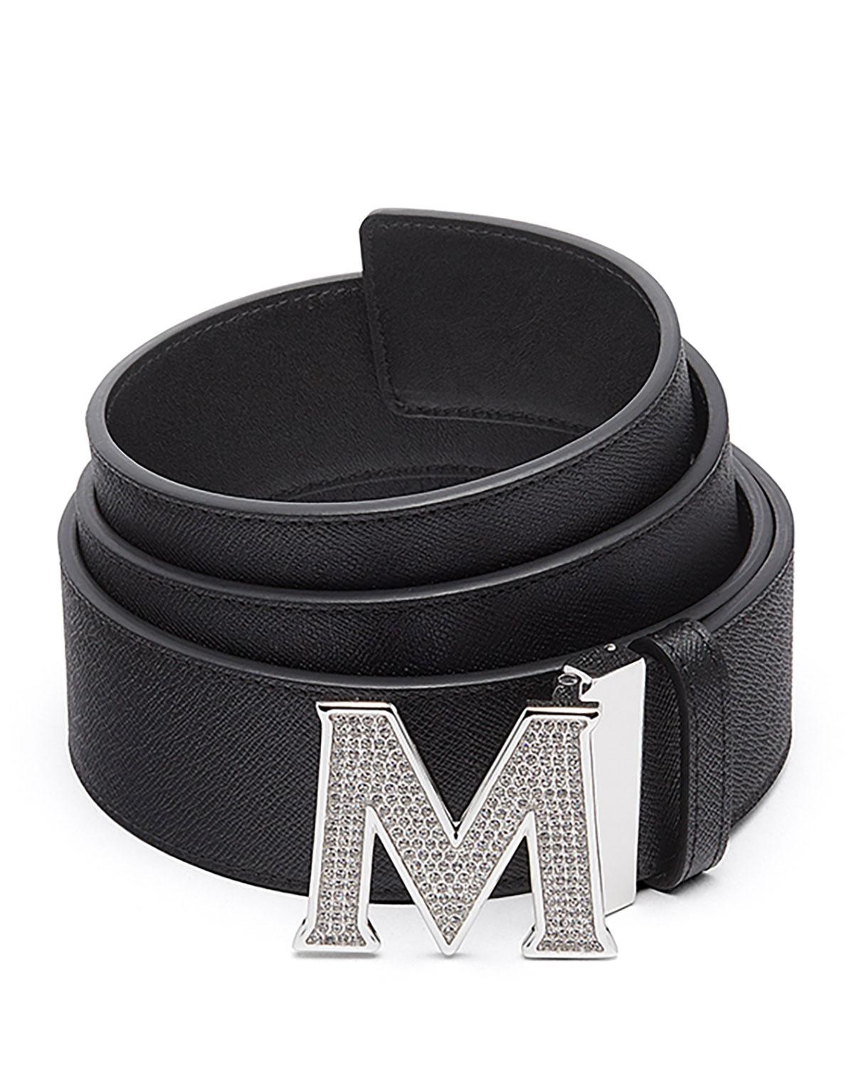 MCM Men&#39;s Be Jeweled M-buckle Leather Belt in Black/Silver (Black) for Men - Lyst