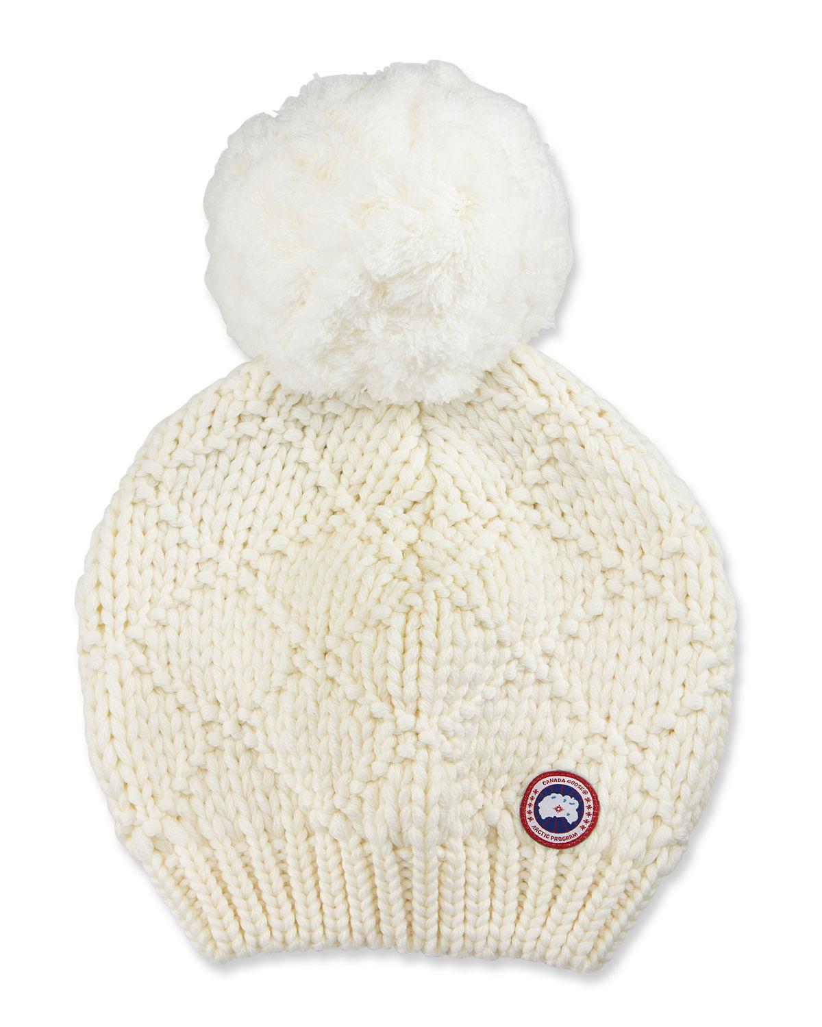 Canada Goose Oversized Wool Pompom Beanie Hat in White Lyst