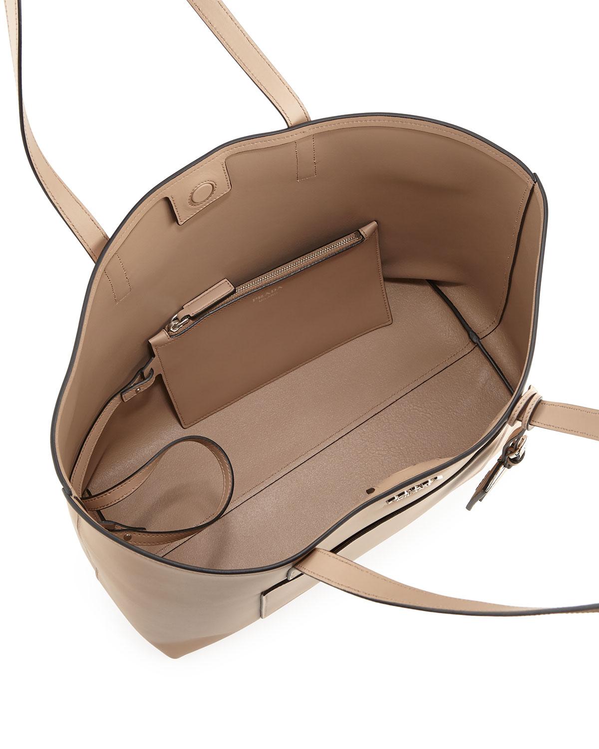 Lyst - Prada Soft Leather Shopper Tote Bag