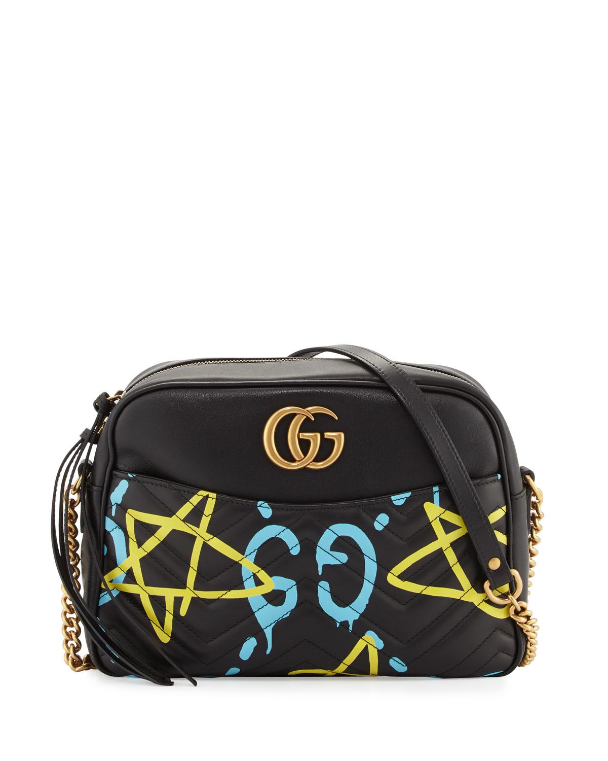 Gucci Gg Writers Medium Graffiti-print Camera Bag in Black | Lyst