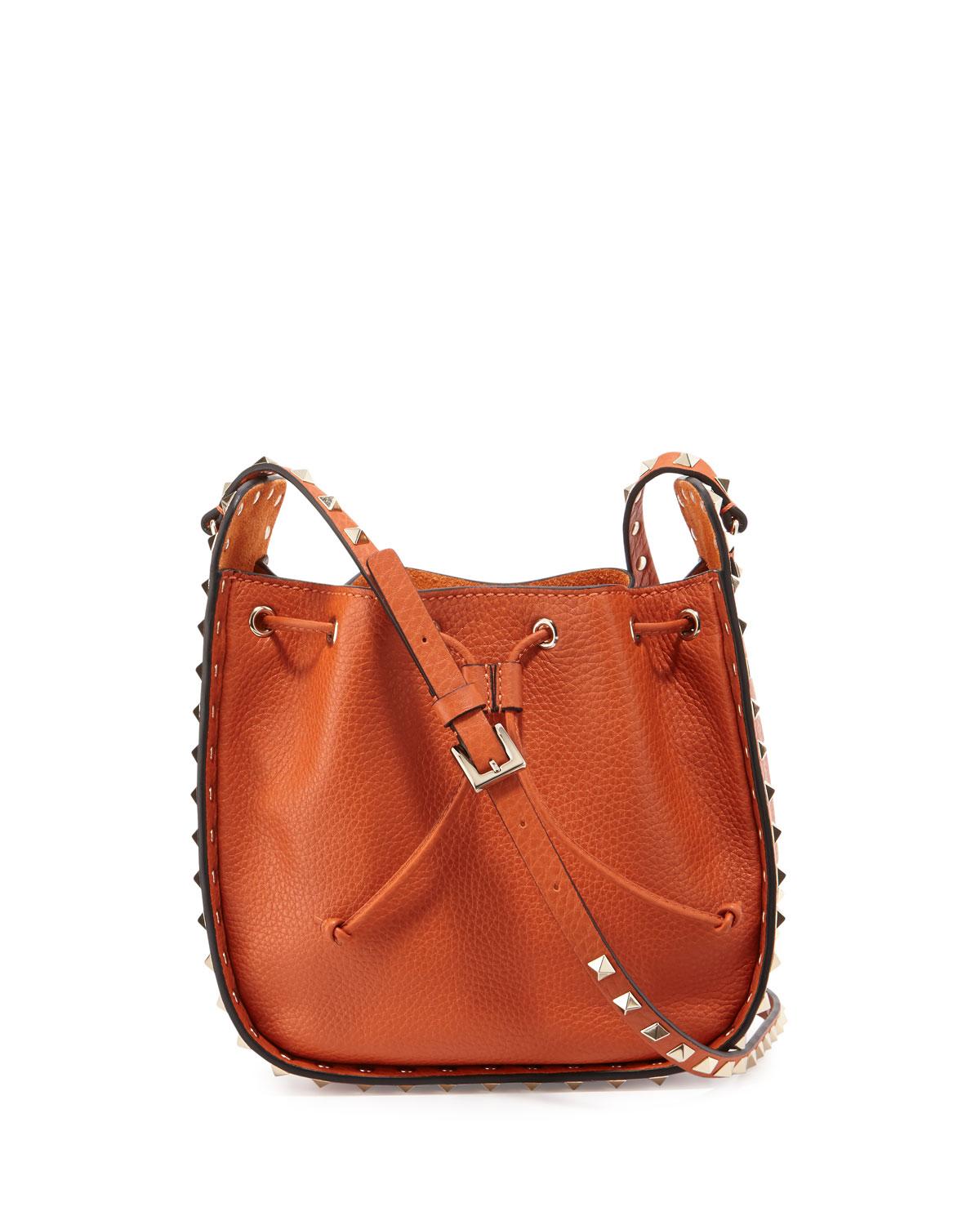 valentino rockstud drawstring bag