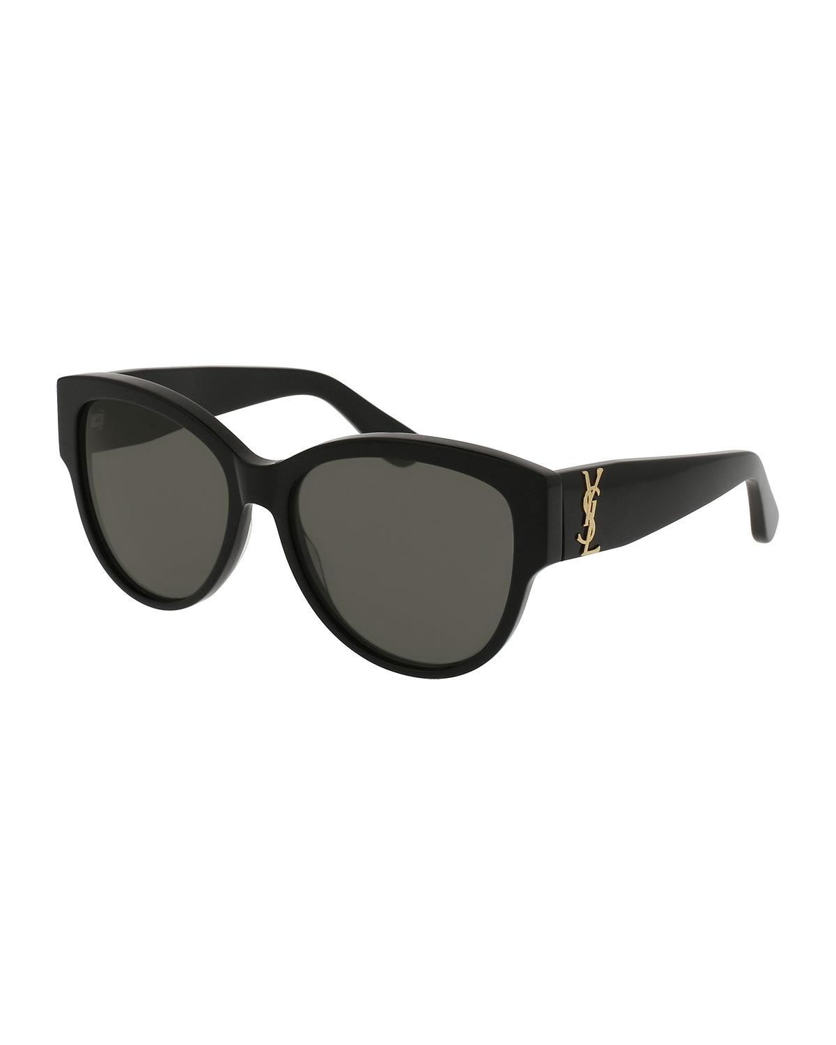 Saint laurent Monochromatic Cateye Sunglasses in Black Lyst Saint laurent Monochromatic Cateye Sunglasses in Black Lyst