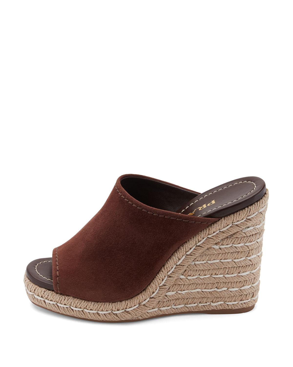 prada espadrille wedge shoes