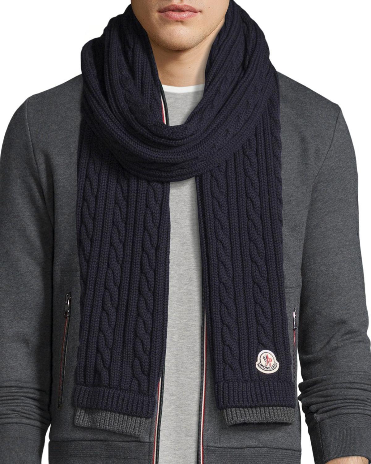 Men S Bicolor Wool Cable Knit Scarf