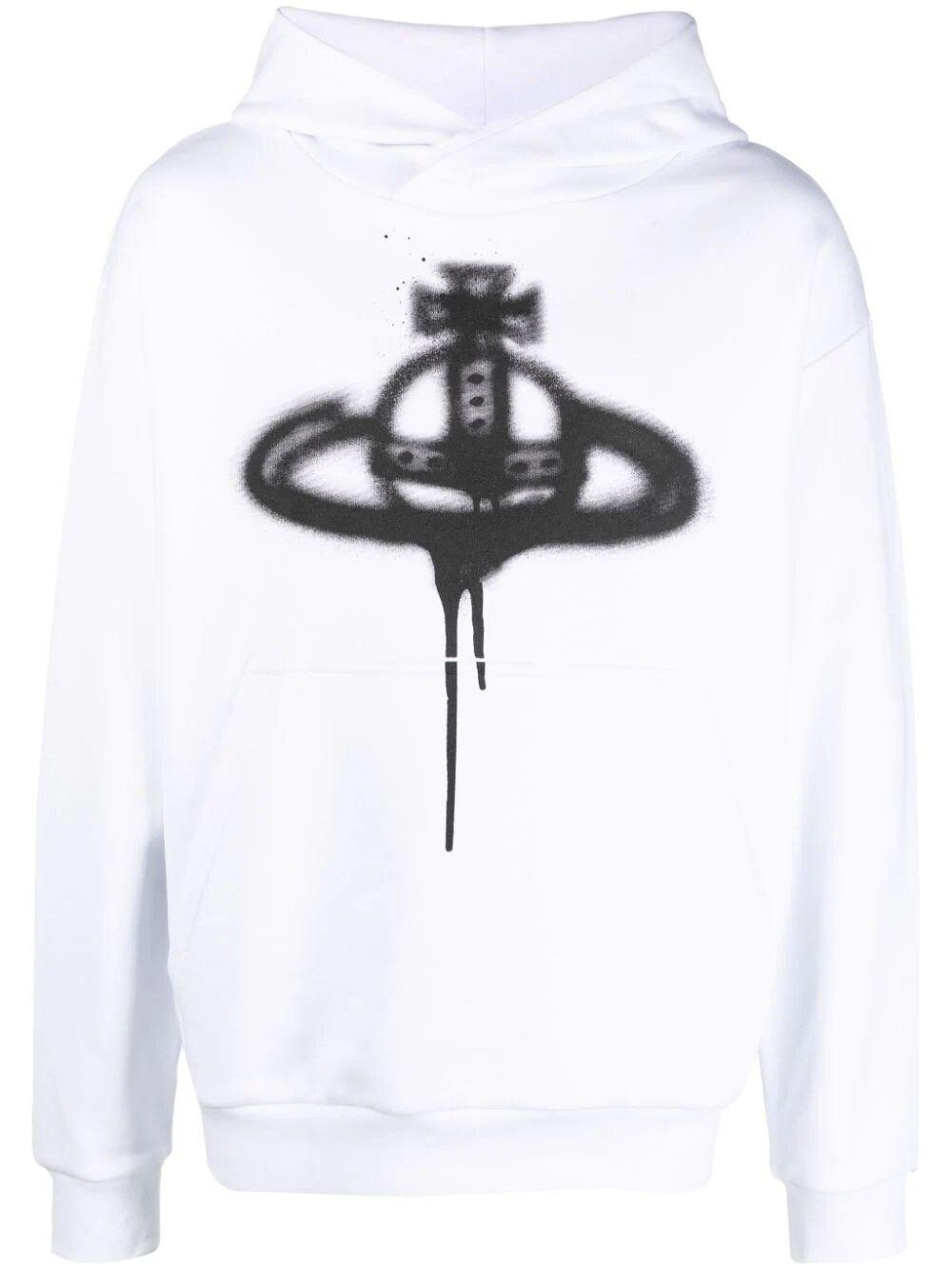 VivienneWestwood SPRAY ORB PULLOVERスウェットパーカー svw555 Vivienne Westwood Black Spray Orb Hoodie Vivienne Westwood