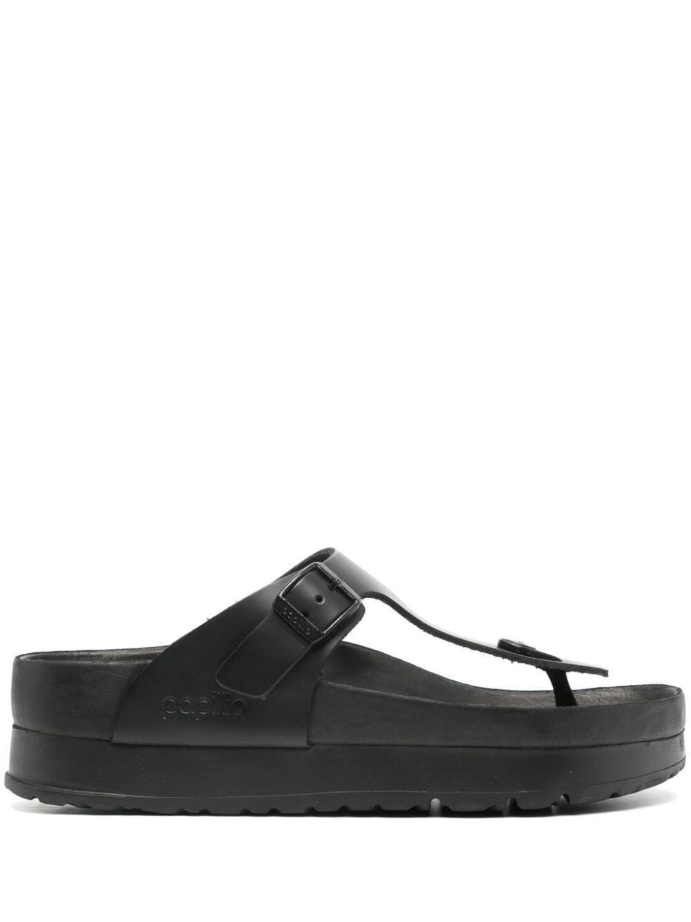 Birkenstock Gizeh Platf Exquisite Natural Leather Sandals Shoes in Black Lyst UK