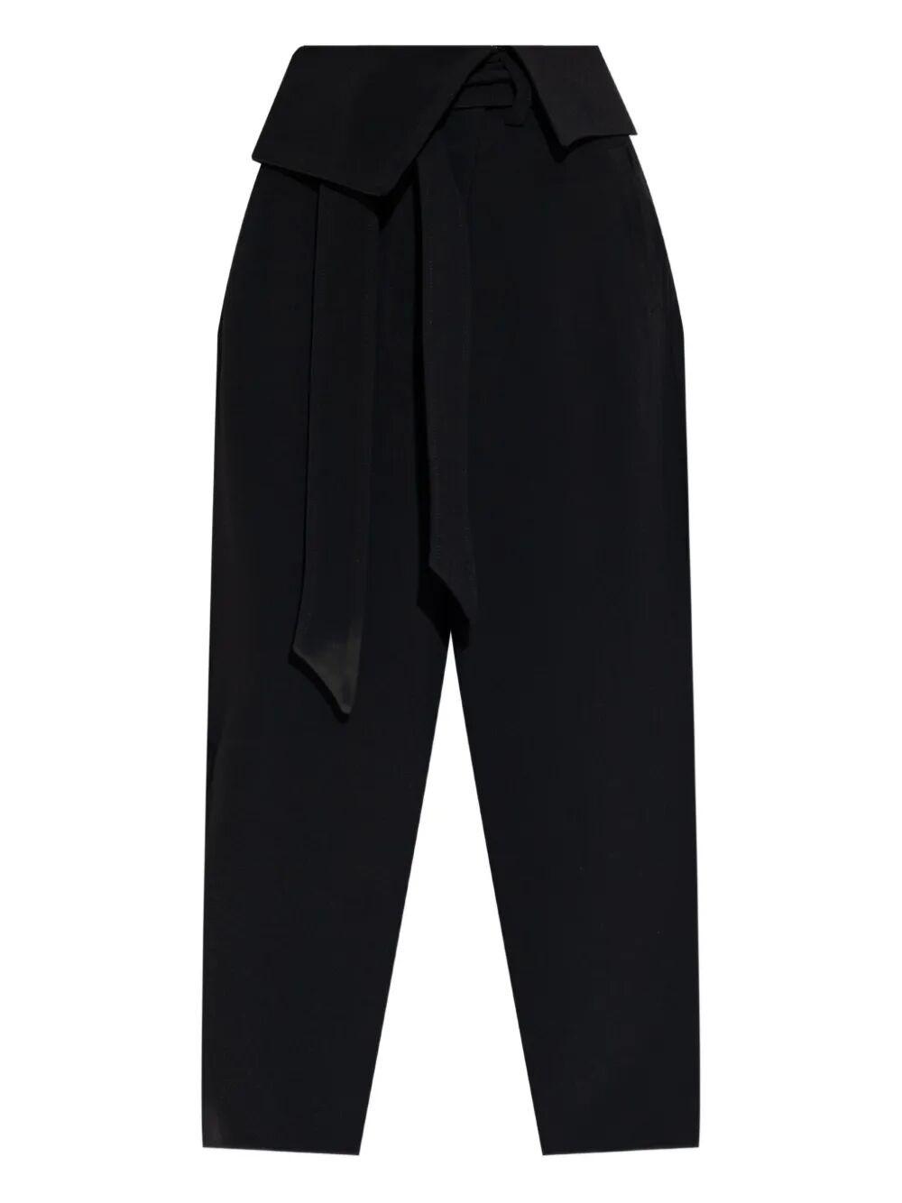 パンツ The Attico Flared Hem Trousers Cutout jersey flared pants in black - The Attico | Mytheresa