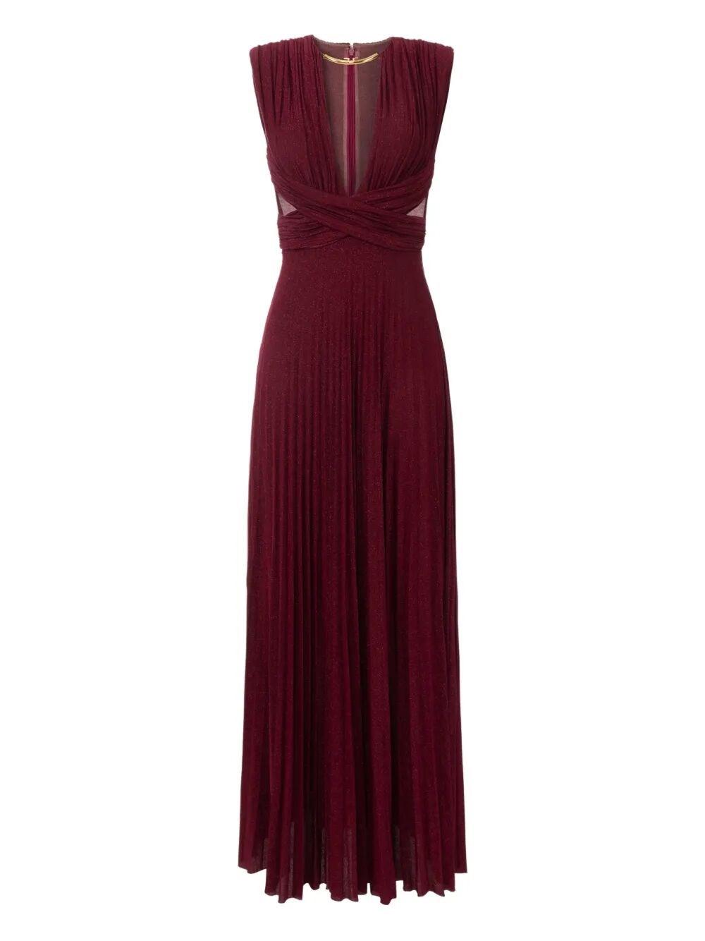【ELISABETTA FRANCHI】フリル Vネック ロングスリーブ ドレス Elisabetta Franchi V Neck Dresses for Women | Lyst