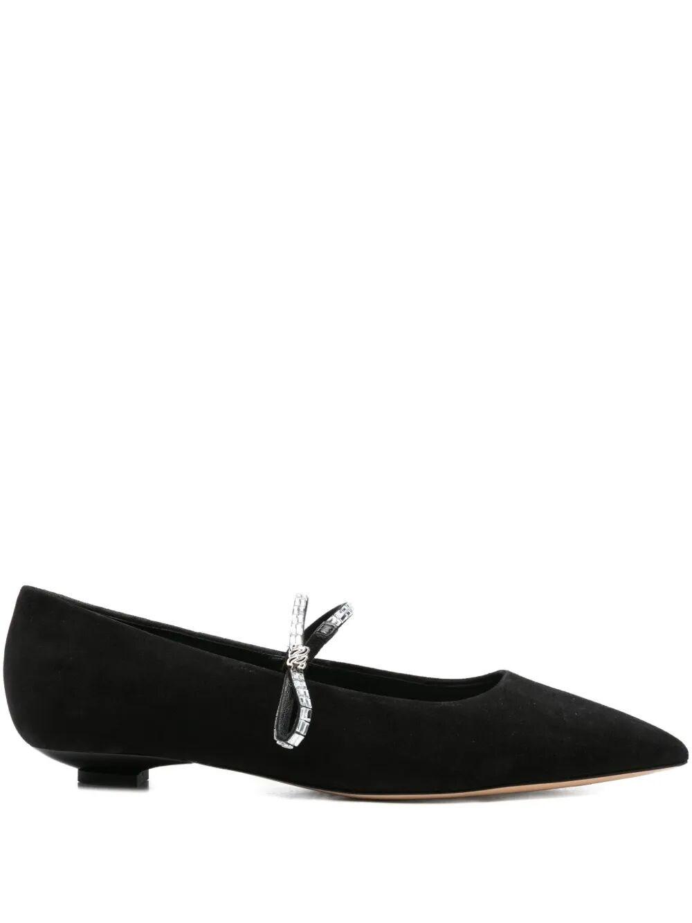 フラットシューズ CASADEI BLACK FLATS Crystal Ballet Flats in Black for Women | Casadei®