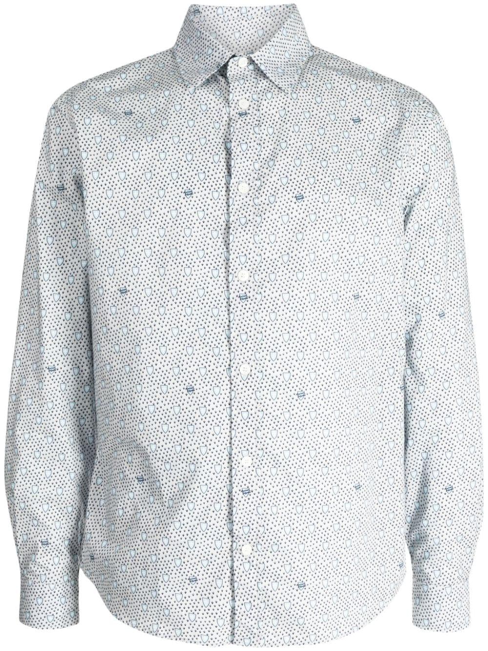 Classic Shirt In Shield Printed Cotton