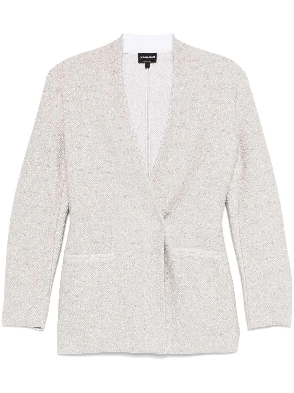 ジャケット GIORGIO ARMANI GIACCA PUNTO TRAMATO FIN 14 Giorgio Armani Lurex Blazer in White | Lyst