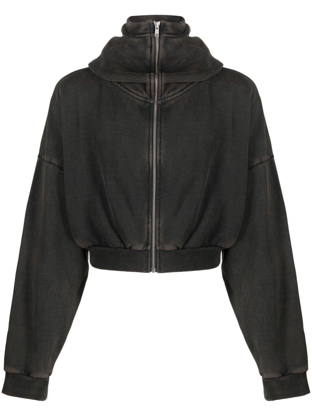 トップス ENTIRE STUDIOS Cropped Full Zip ENTIRE STUDIOS Cropped zip-up Hoodie | Black | FARFETCH